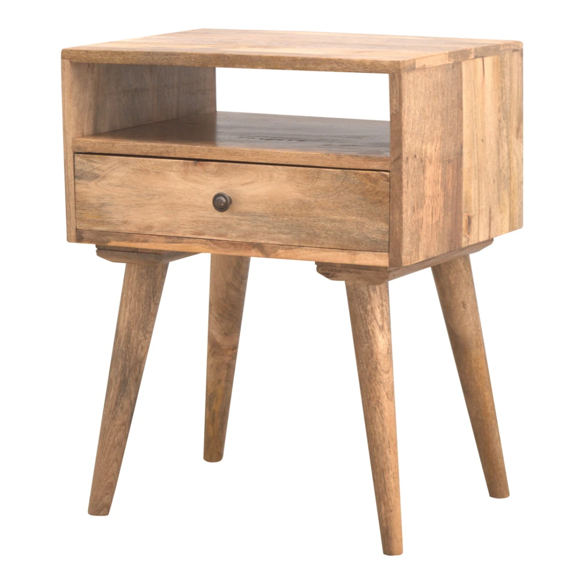 Artisan Mango Wood Nightstand Open Slot Drawer by Artisan Furniture
