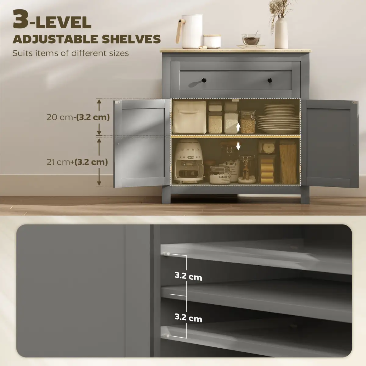 N/A Kitchen Sideboard Storage Cabinet - Sideboard