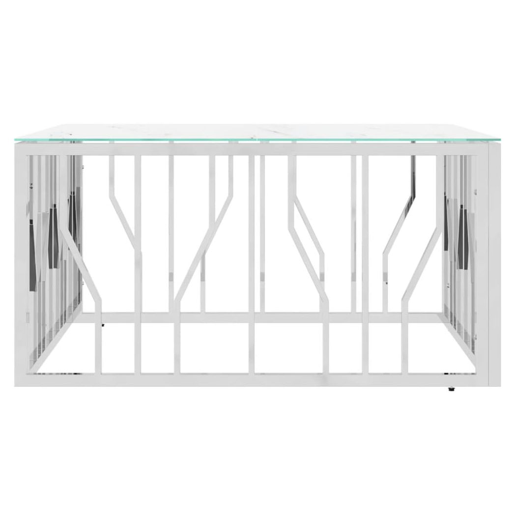 VidaXL Coffee Table 80x80x40 cm Stainless Steel And Glass Modern Living Room Decor by vidaXL