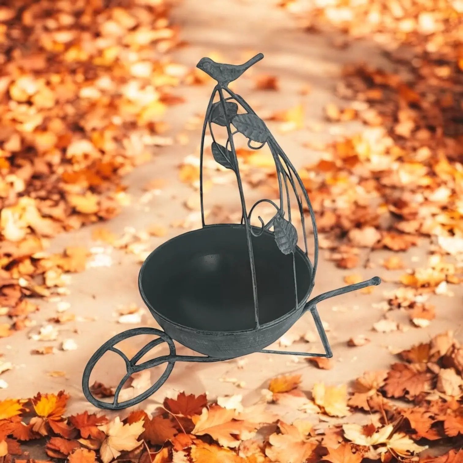 MSL 36CM GREY METAL GARDEN PLANTER - Planters
