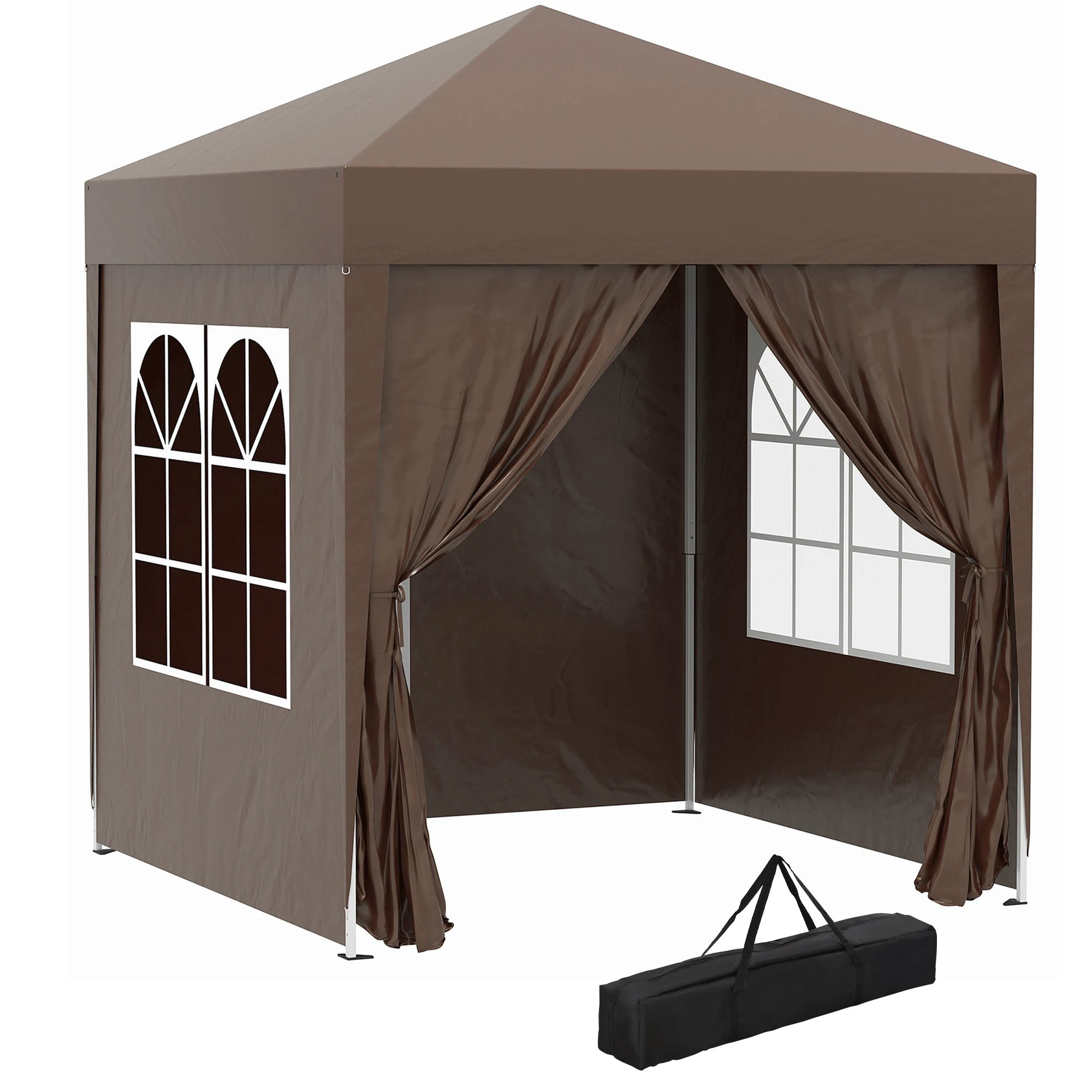 Outsunny 2x2m Garden Pop Up Gazebo Marquee Party Tent Wedding Awning Canopy - Gazebos