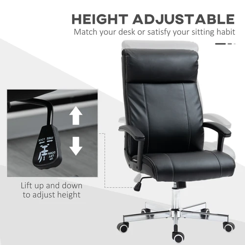 Vinsetto Vinsetto Massage Office Chair PU Leather Computer Chair w/ Tilt Function Black - Office Chair