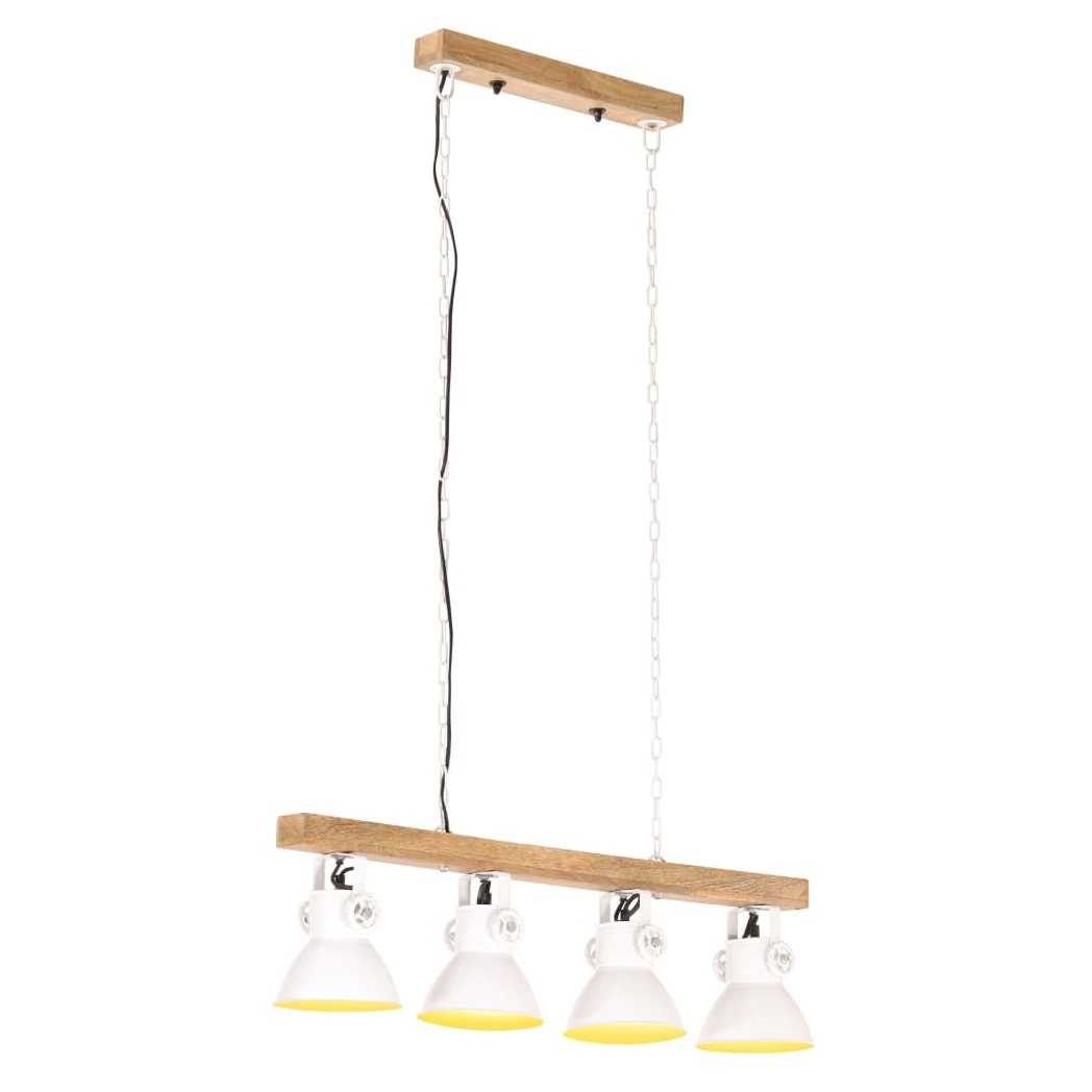 VidaXL Ceiling Lamp 17cm Mango Wood White Living by vidaXL