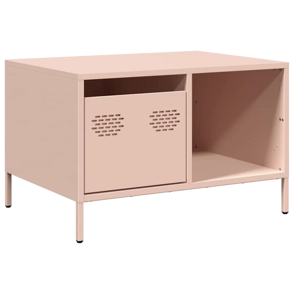 vidaXL VidaXL Pink Coffee Table 68.5x50x43.5 cm Cold Rolled Steel Industrial Storage Console For Living Room - Coffee Table