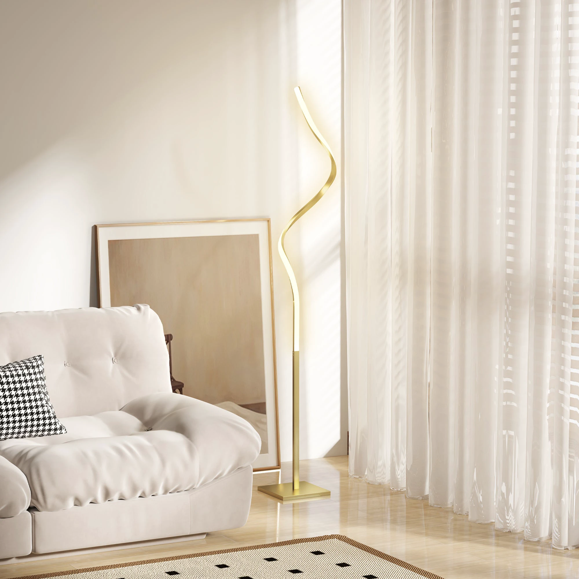 HOMCOM LED Floor Lamp 3 Adjustable Brightness for Living Room - Lamp