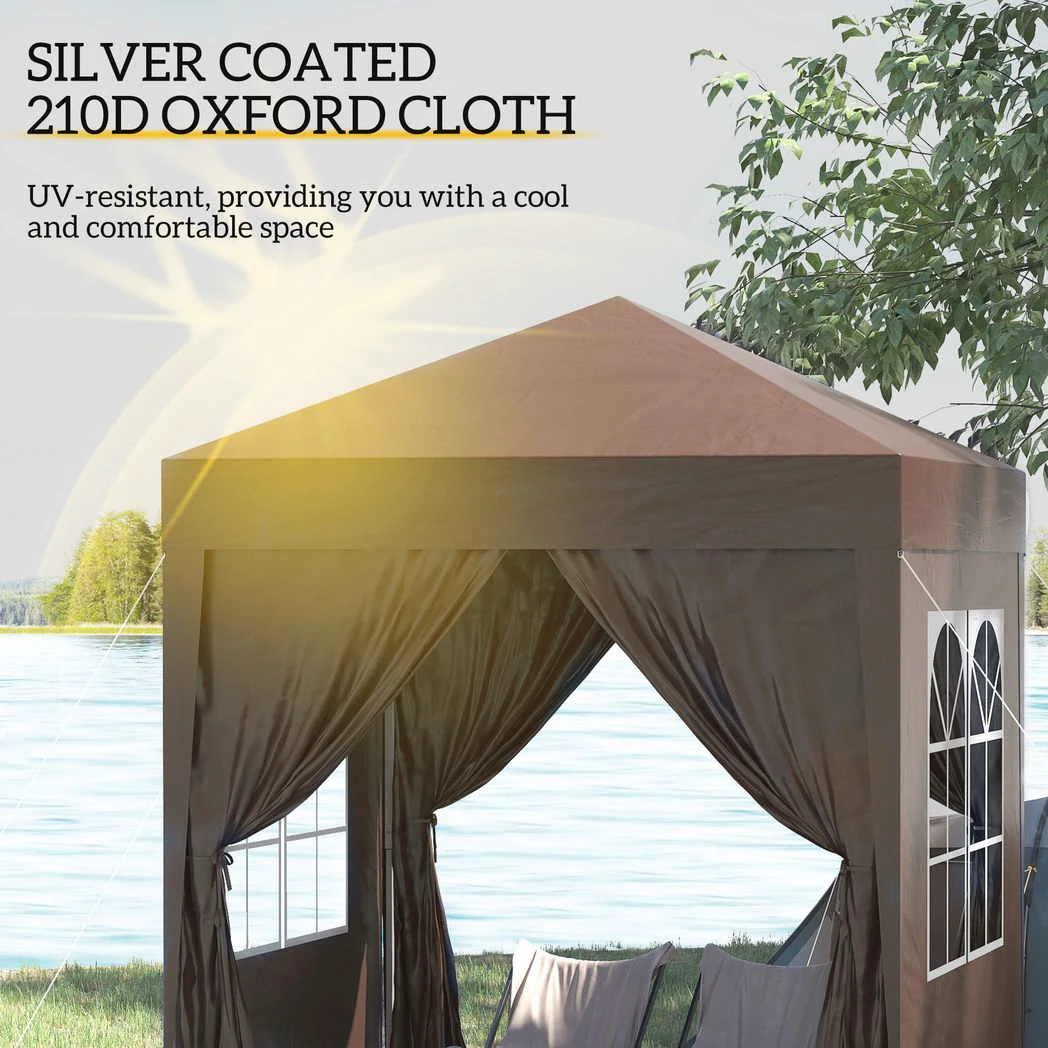 Outsunny 2x2m Garden Pop Up Gazebo Marquee Party Tent Wedding Awning Canopy - Gazebos