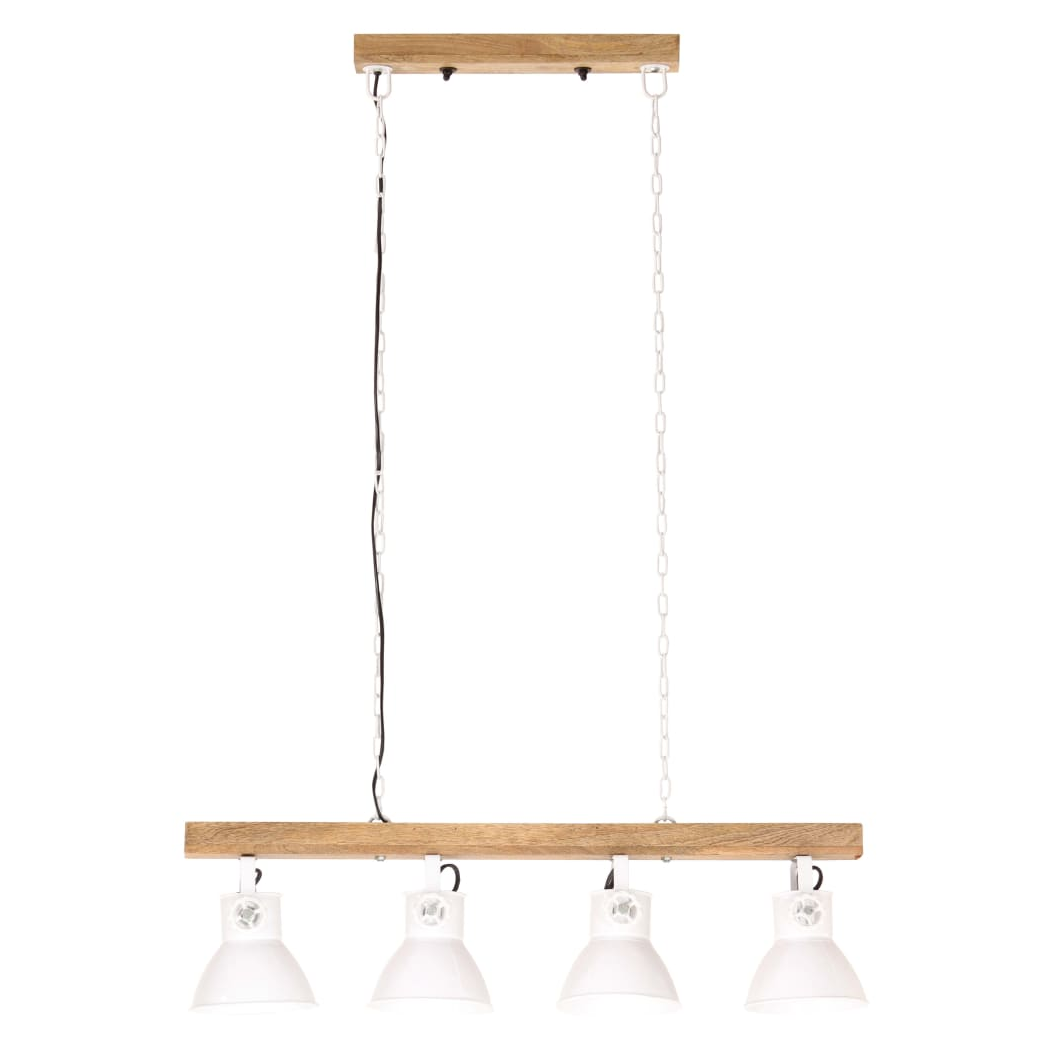 VidaXL Ceiling Lamp 17cm Mango Wood White Living by vidaXL
