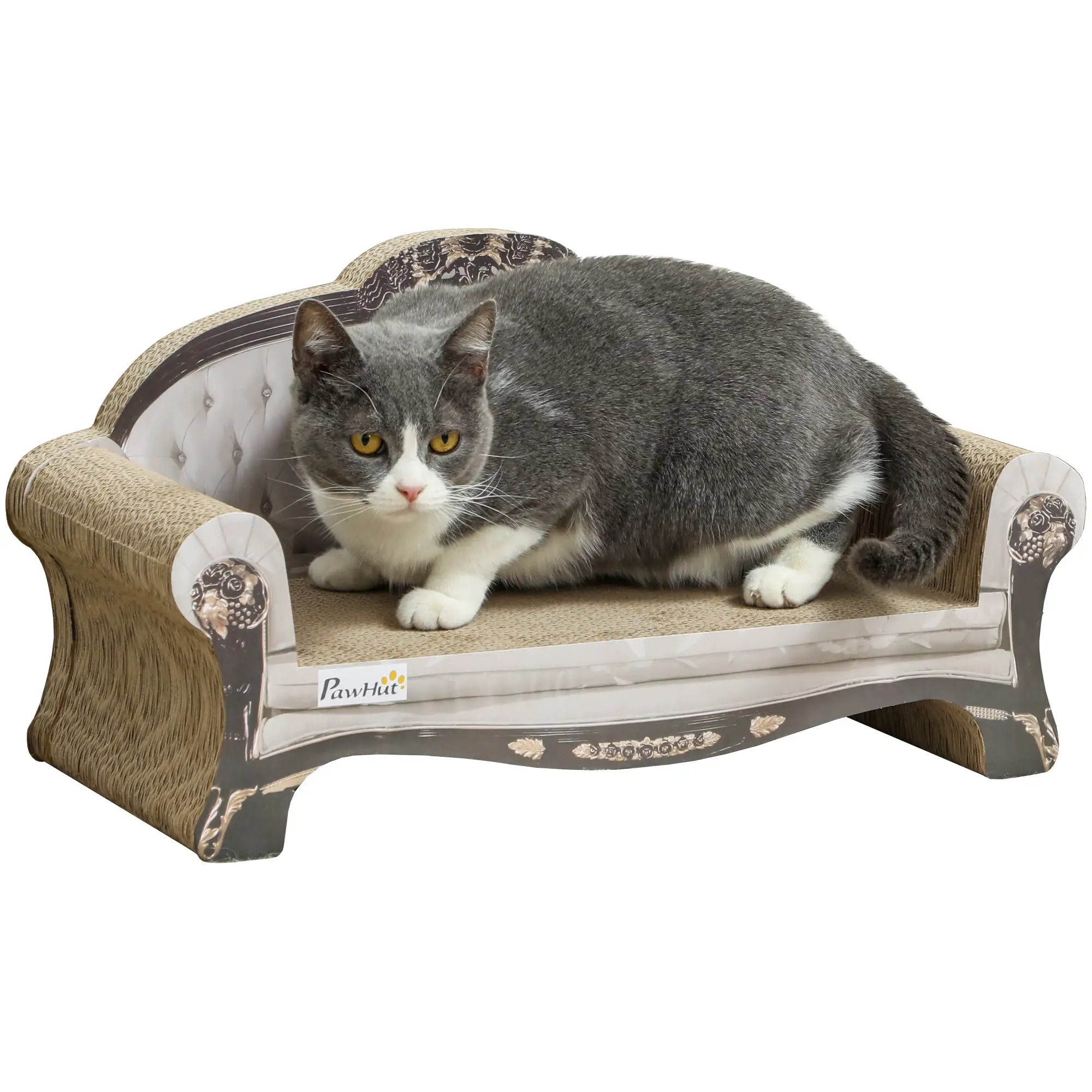 PawHut PawHut Cat Scratching Board with Organic Catnip for Indoor Cats, Brown - Cat Beds