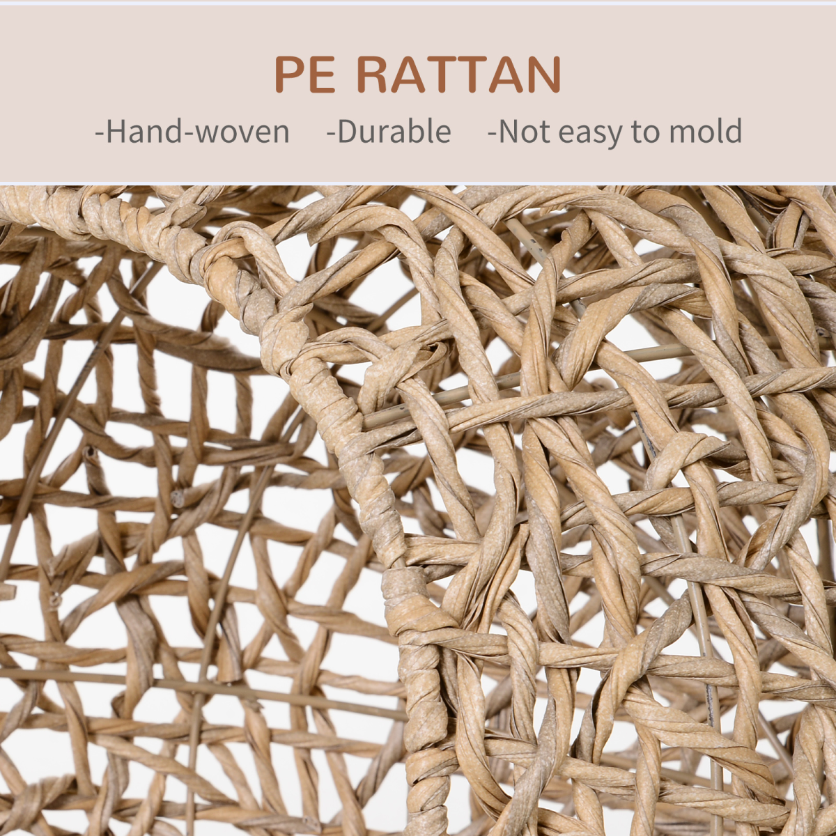 Rattan Elevated Cat House Kitten Bed Pet Furniture w/ Cushion Natural - from PawHut