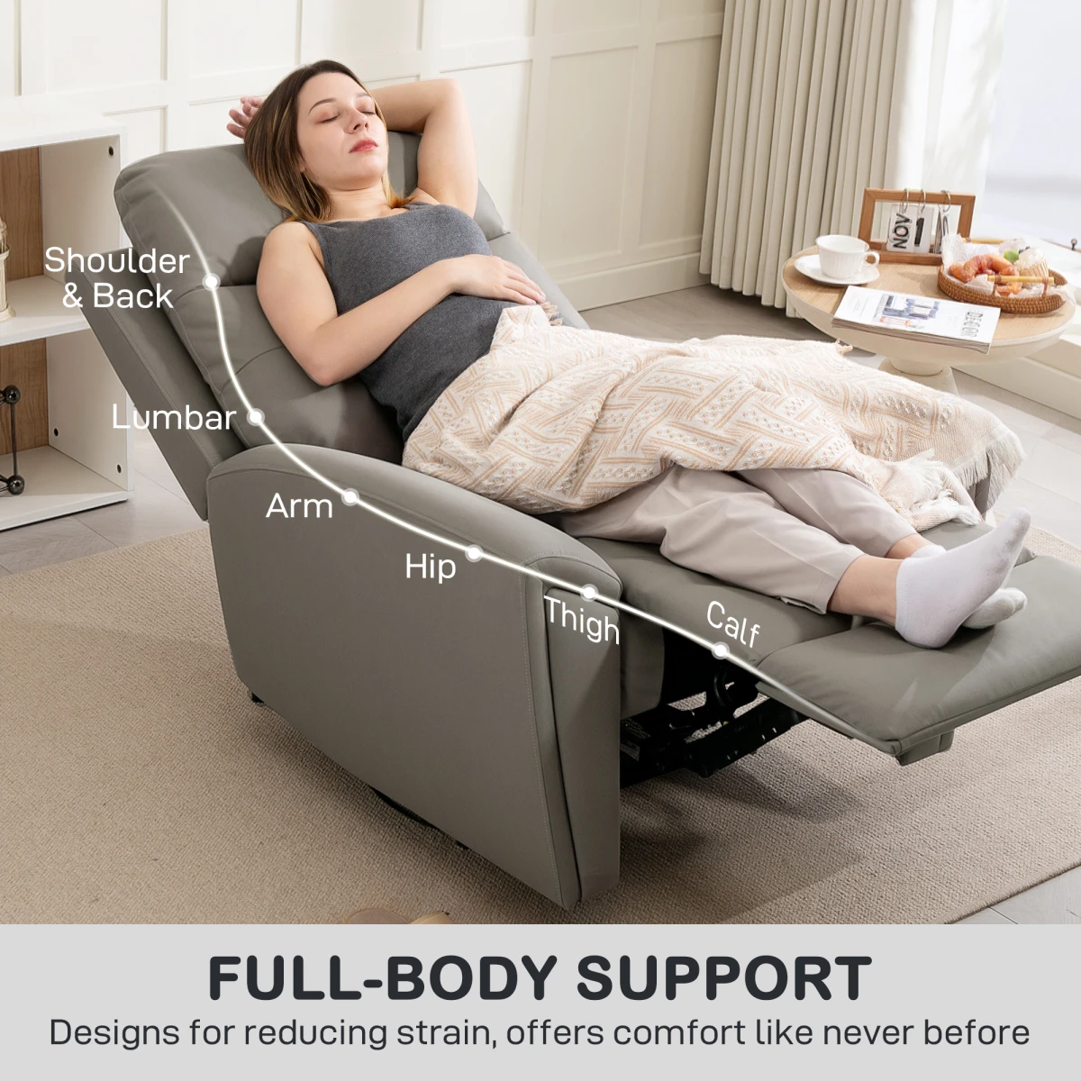 HOMCOM Full Size Manual Recliner Armchair For Living Room by HOMCOM