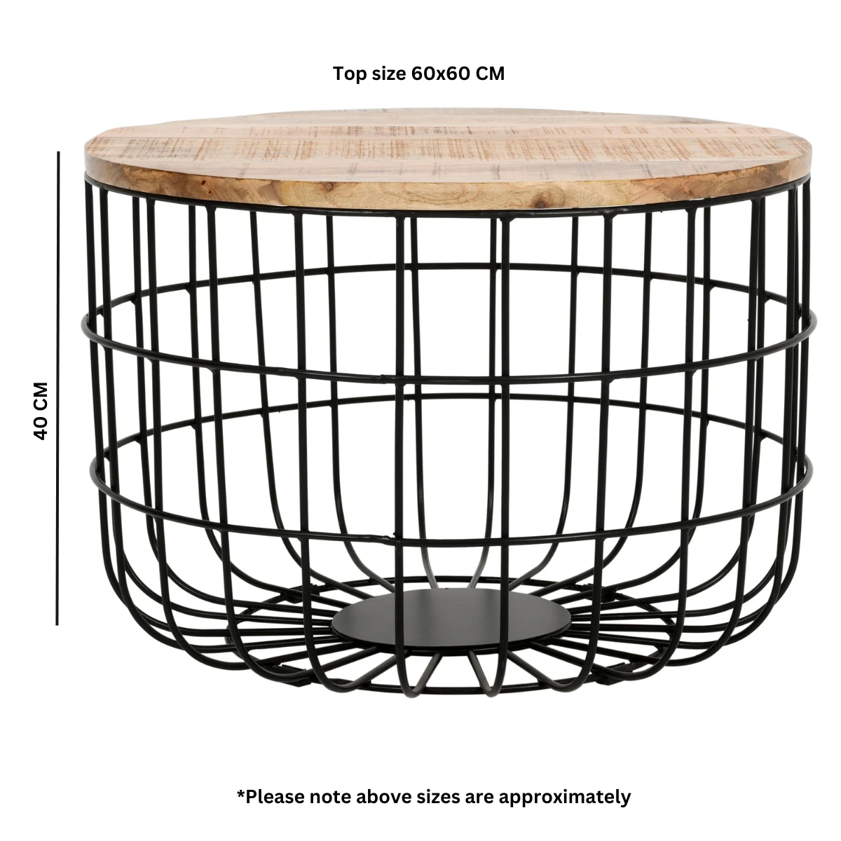 Surrey Round Coffee Table With Storage Home Decor by Indian Hub