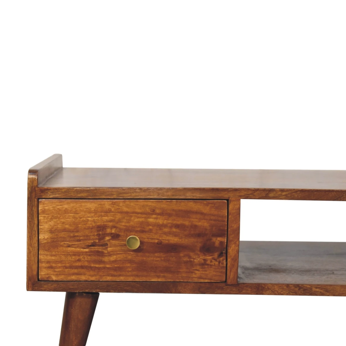 Artisan Media Unit Wide Chestnut Finish Elevated Legs TV by Artisan Furniture