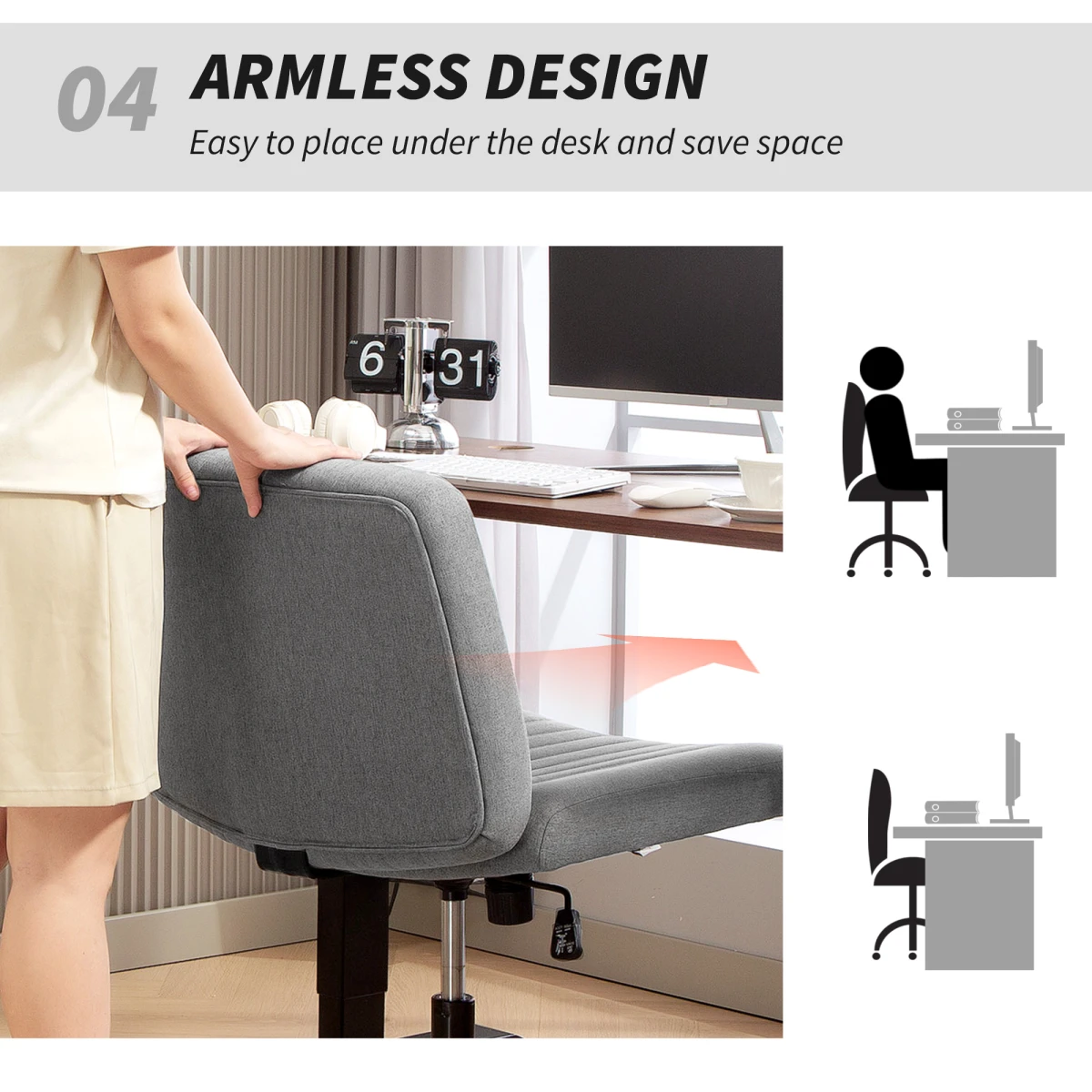 Lumina Office Chair 61cm Wide Breathable Foam Tilt by N/A