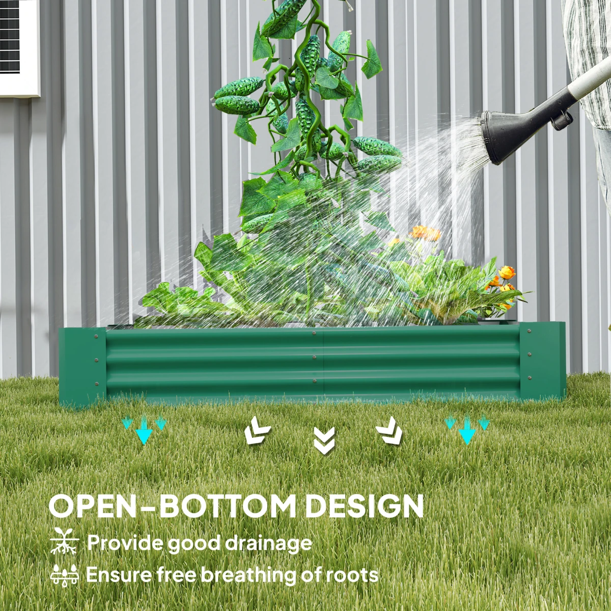 Outsunny Raised Bed 180x90x30cm Galvanised Steel For Growers by Outsunny