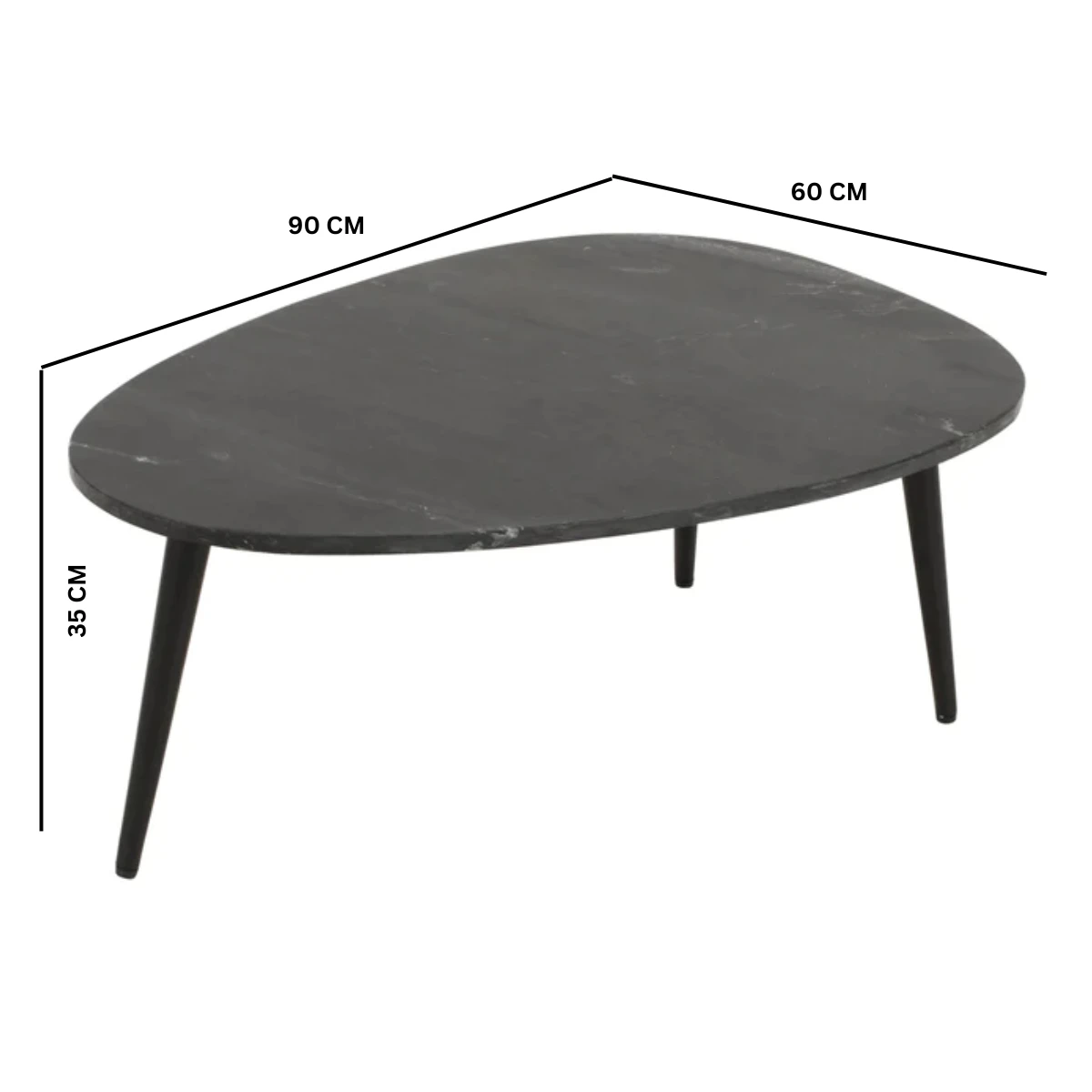 Opal Marble Coffee Table With Black Metal Legs by Indian Hub