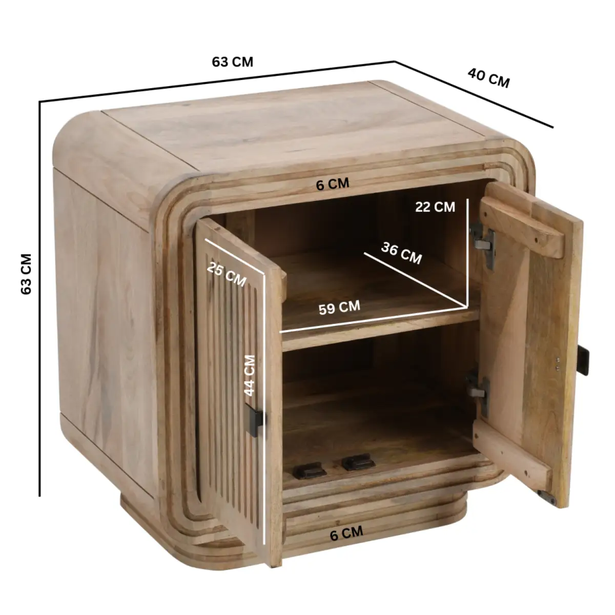 Indian Hub Hudson Carved Mango Wood Mini Sideboard - Sideboard