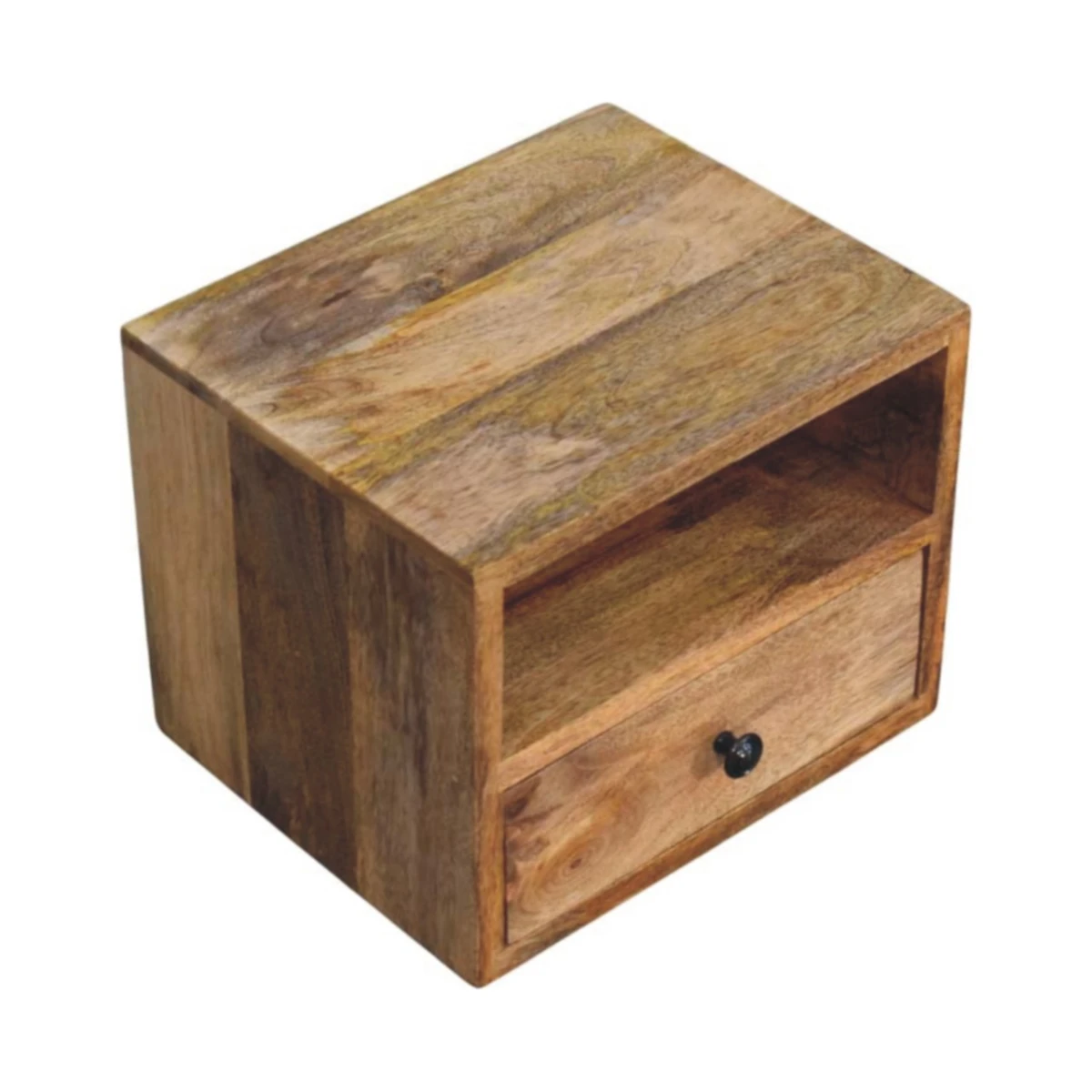 Artisan Nightstand Wall Mounted One Drawer Oak Mango Wood Open Shelf For Modern Bedrooms by Artisan Furniture