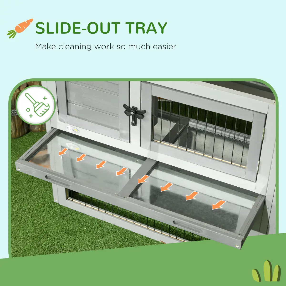PawHut Pawhut Rabbit Hutch Pet House Outdoor Run Design w/ Water-Resistant Paint Ramp - Rabbit Hutch