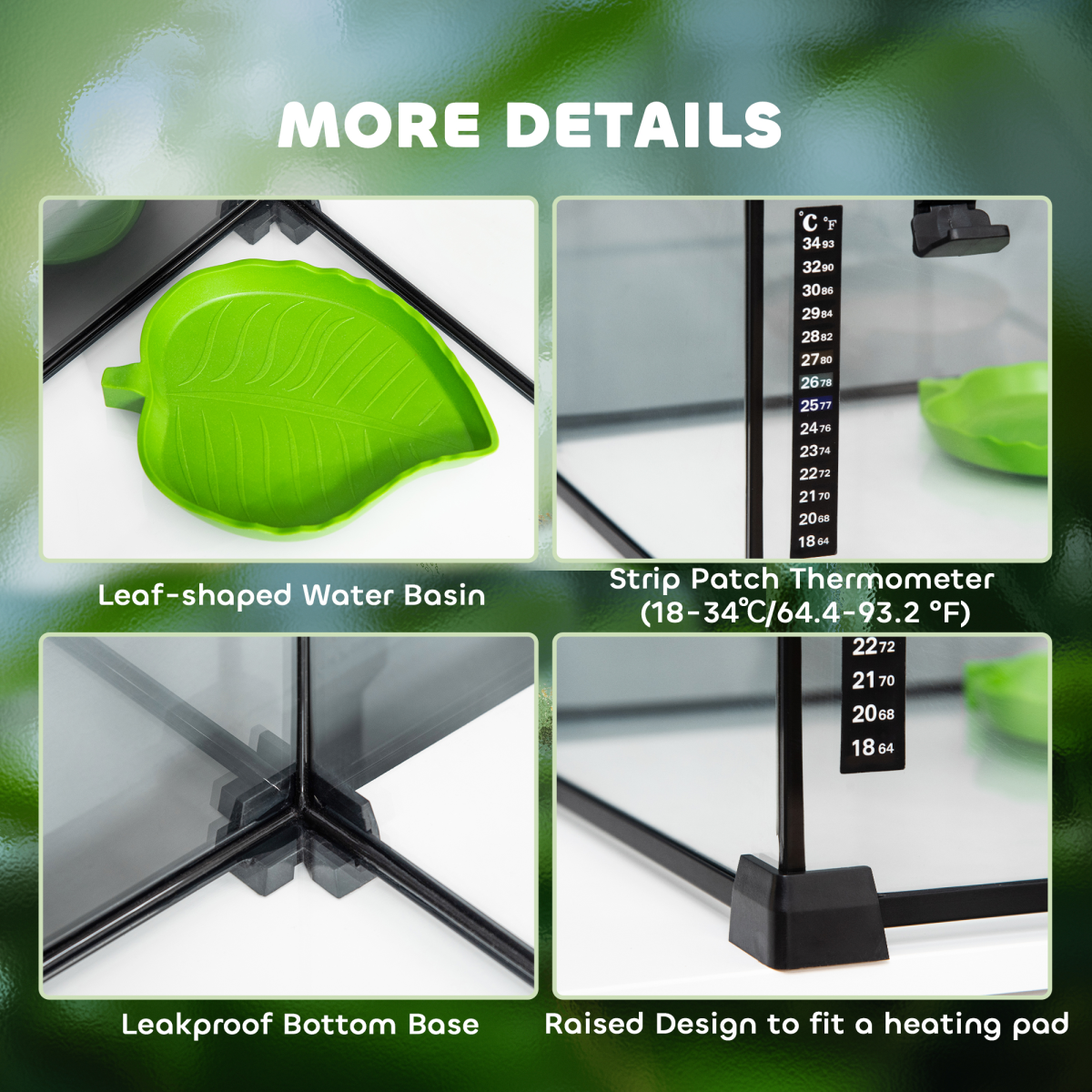 Glass Reptile Terrarium Habitats for Lizards, Frogs, Snake Pawhut - from Unbranded