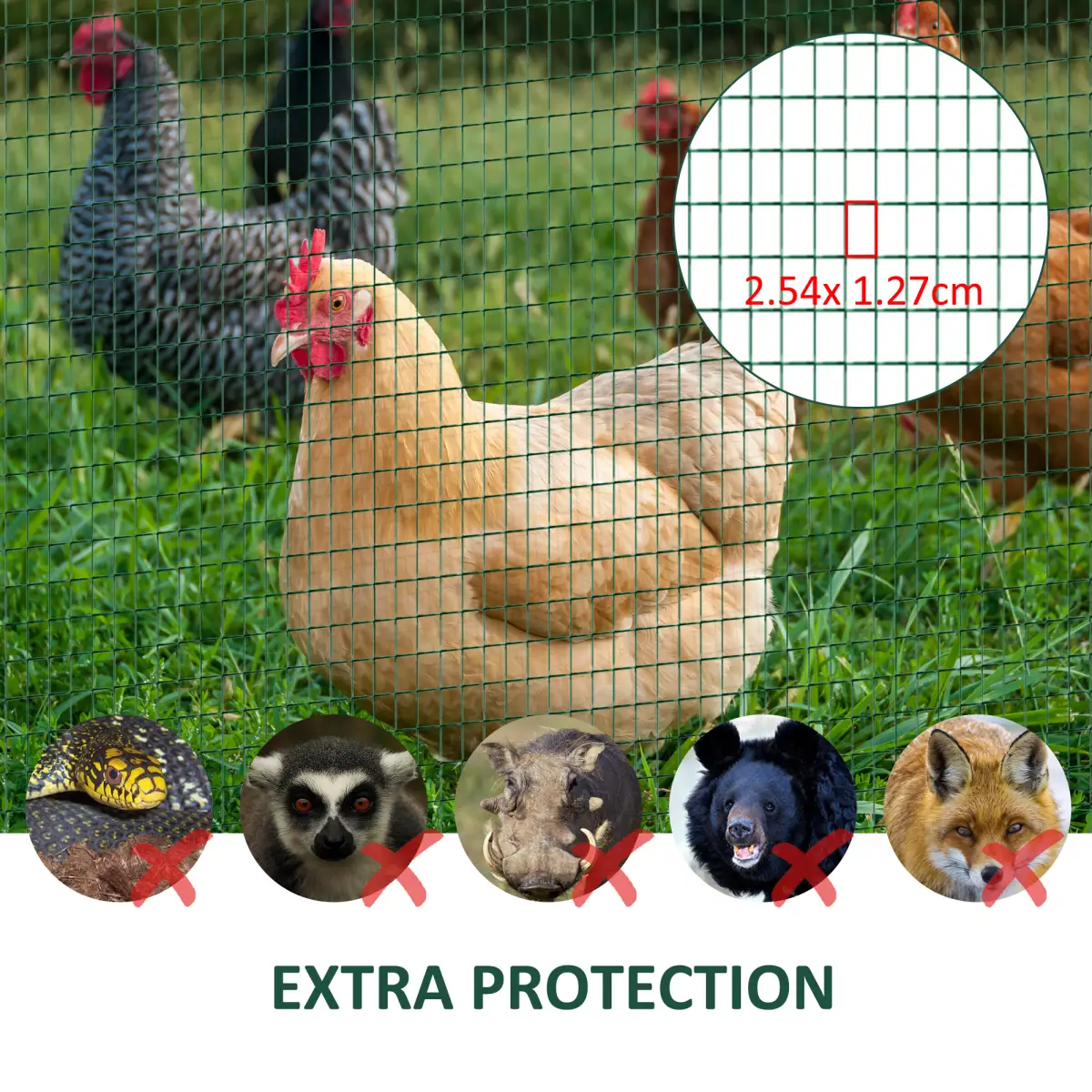 Unbranded PVC Coated Welded Wire Mesh Chicken Poultry Aviary Fence Run Hutch Pet PawHut - Chicken Coop
