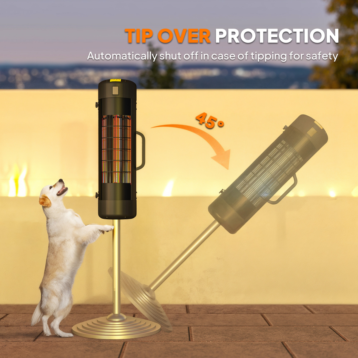 Outsunny Outsunny Electric Parasol Mounted Patio Heater, Outdoor Heater w/ 2 Setting - Parasol