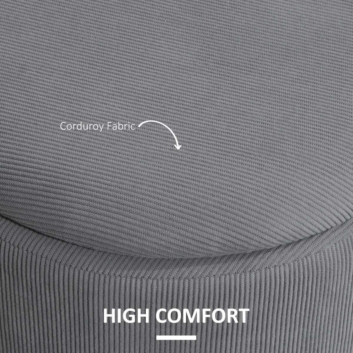 HOMCOM Fabric Storage Ottoman Set Large Small Lid by HOMCOM