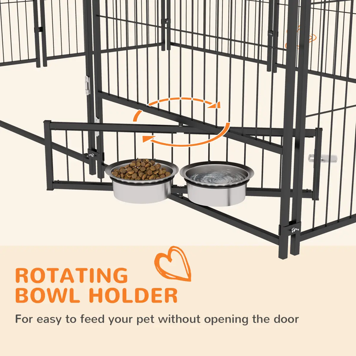 PawHut PawHut Outdoor Dog House Kennel with Canopy Top & Lock Rotating Bowl Holder - Dog Kennel