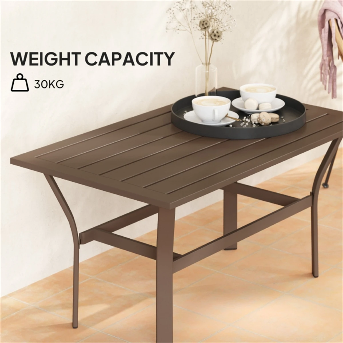 N/A Home Symphony Outdoor Coffee Table 36in Slatted - Coffee Table
