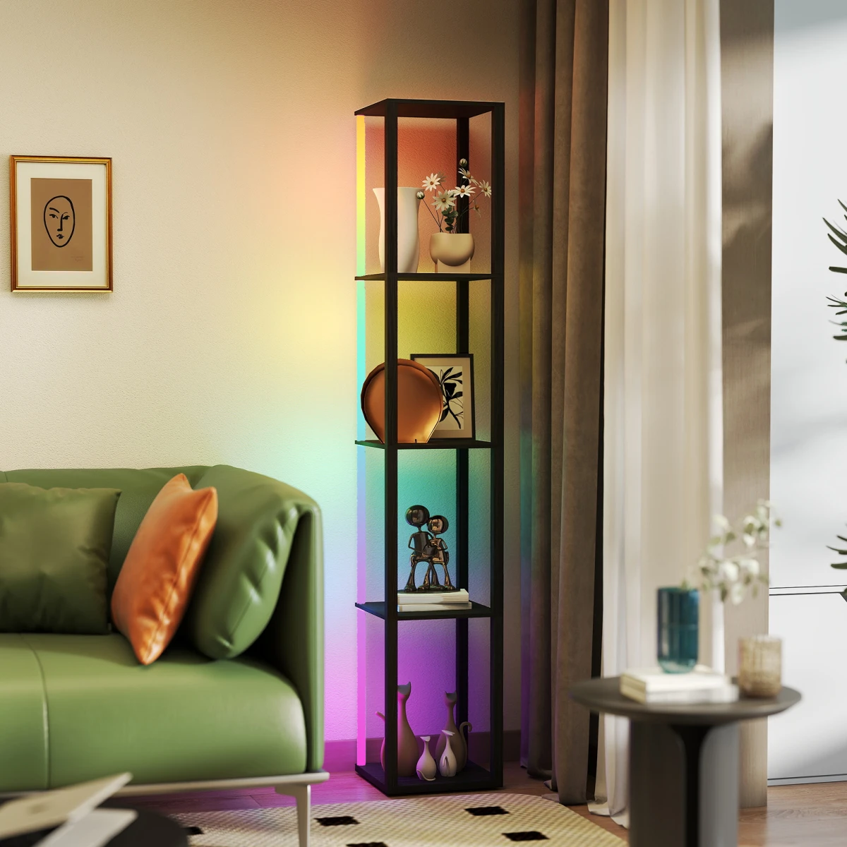 Premium Floor Lamp 4-Tier RGB LED Remote Home by N/A