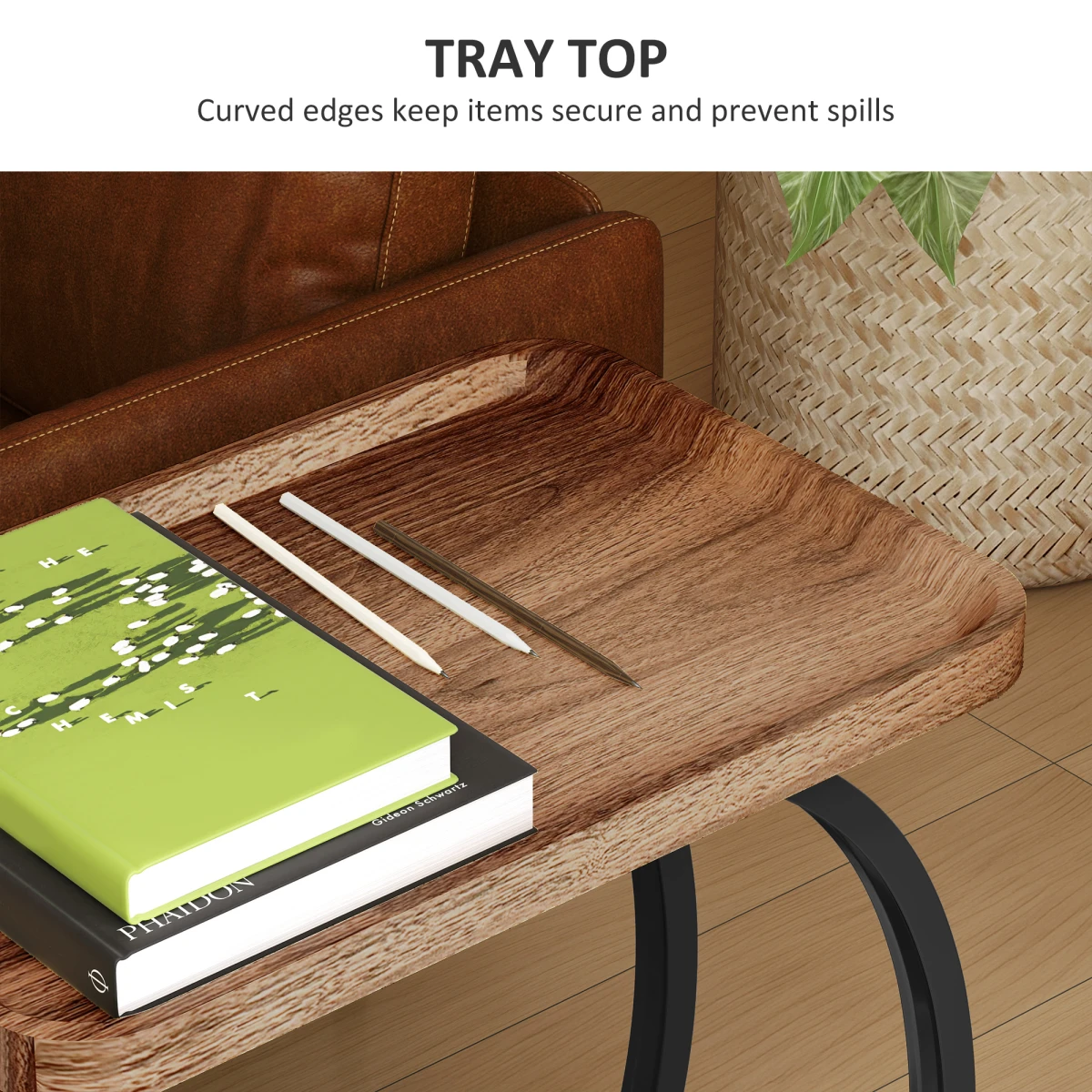 Rattan Coffee Table Compact CShaped SmallSpaces by N/A