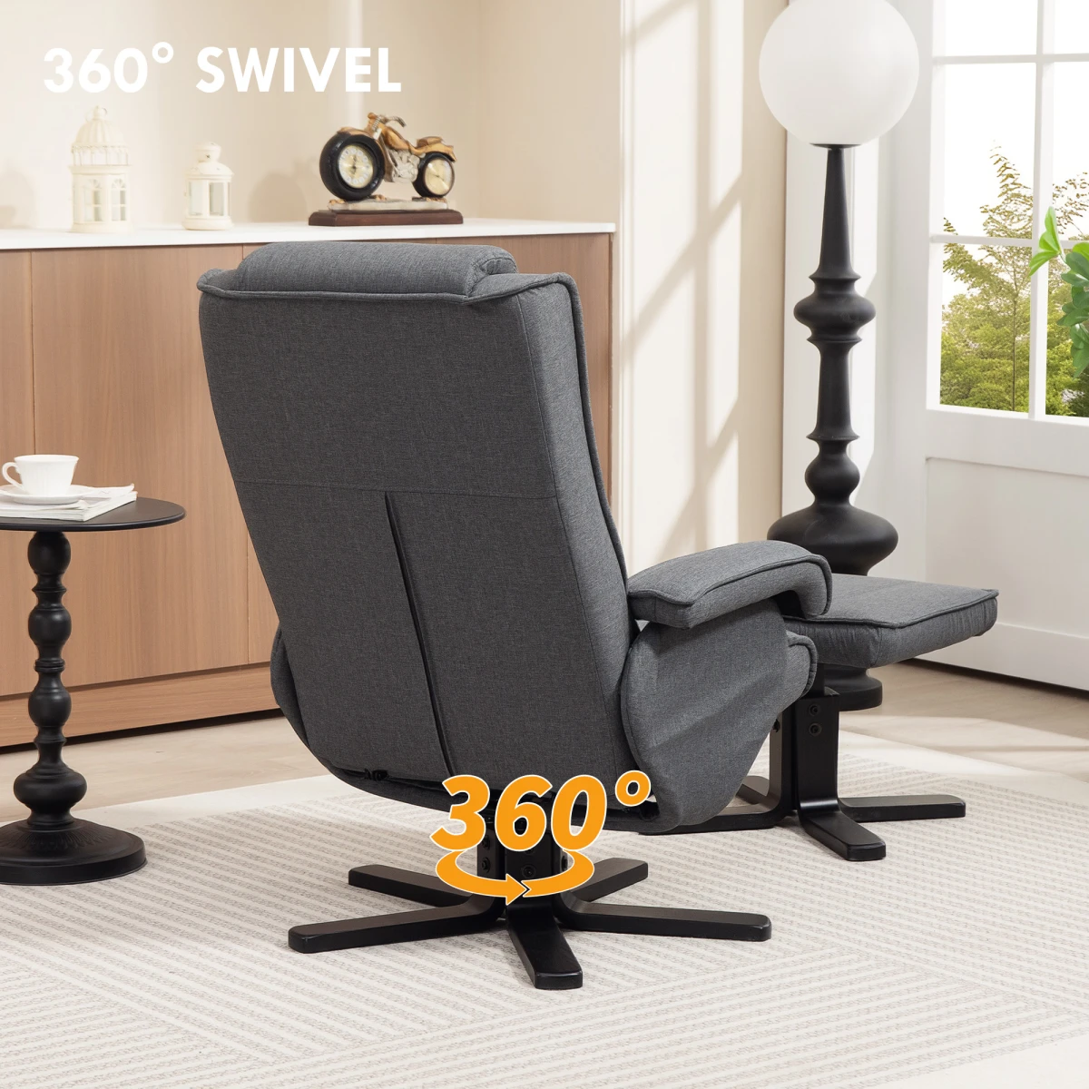 HOMCOM HOMCOM Rocker Recliner Standard Size Footstool For Home - Recliner