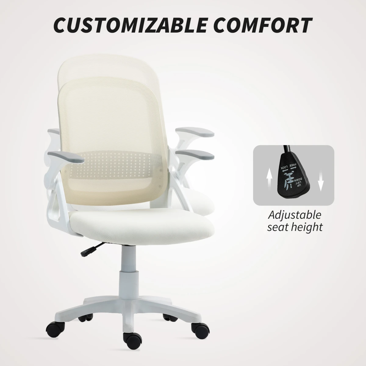 Quality Mesh Office Chair Height FlipArm Home by N/A