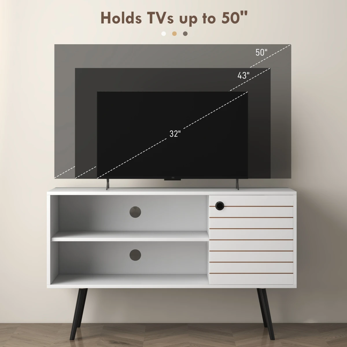 HOMCOM TV Unit 50in Cable Management For Living Room by HOMCOM