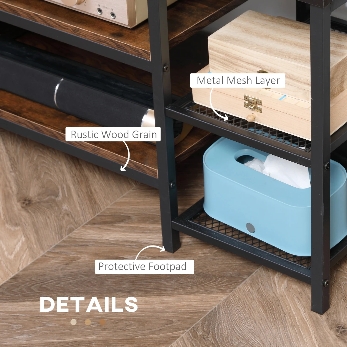 HOMCOM TV Console For 65In TVs With Shelves For Living Room by Homcom