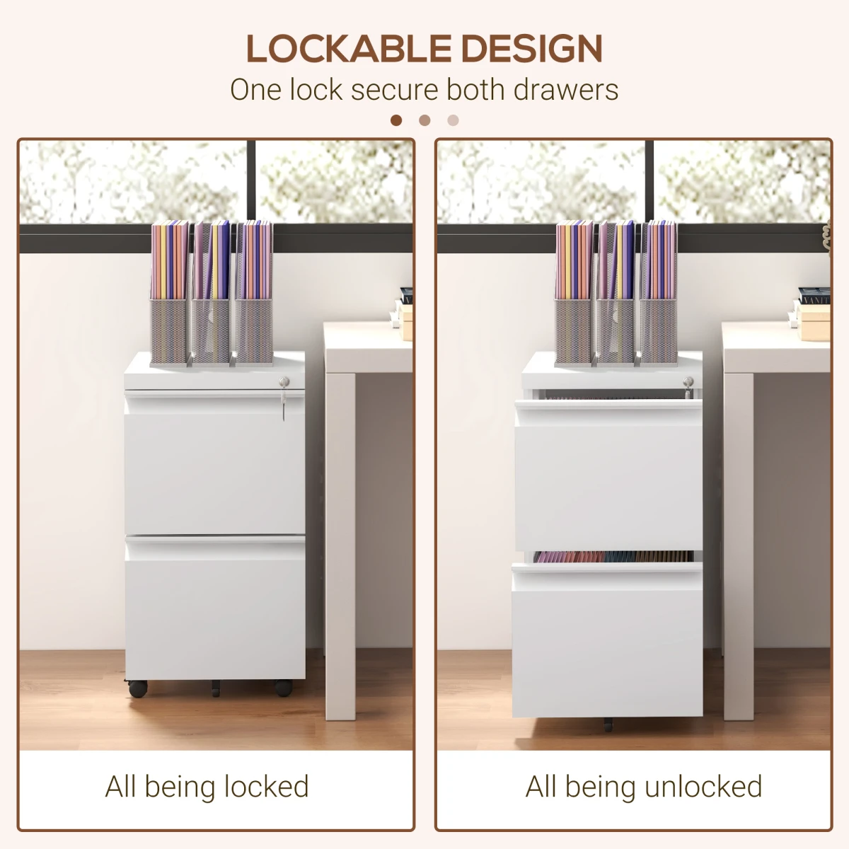 Vinsetto Steel File Cabinet Locking With Adjustable Hanging Bar For Letter A4 Legal Office Use by Vinsetto