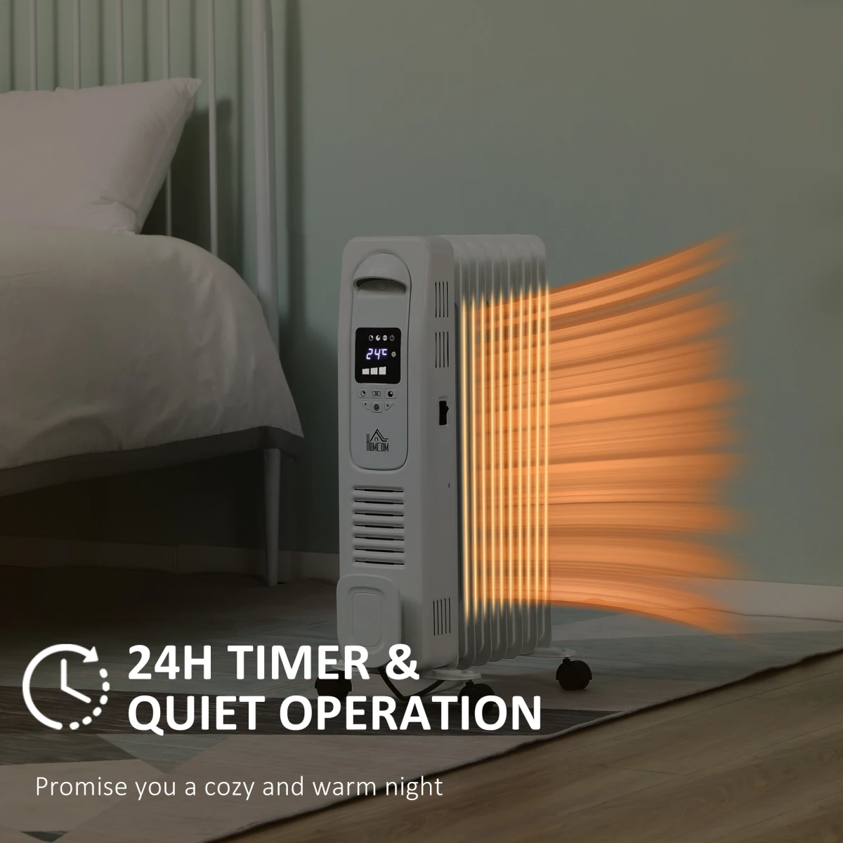 Homecom Oil Radiator 7-Fin LED Display Home Use by HOMCOM