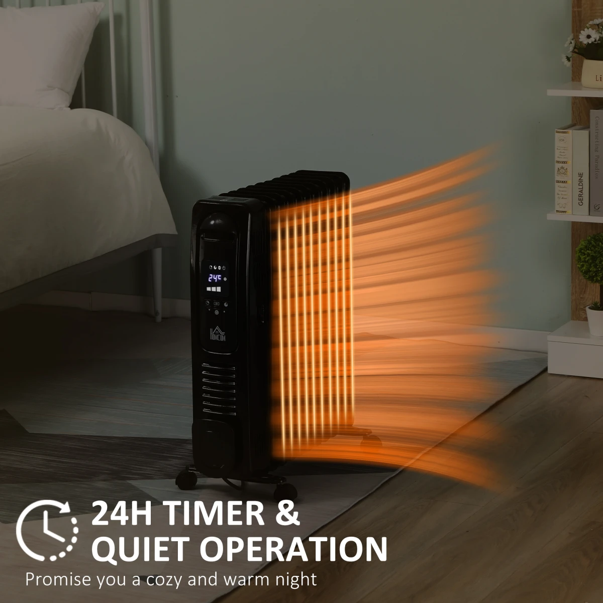 HOMCOM Oil Filled Radiator Slim LED Home Use - Radiator