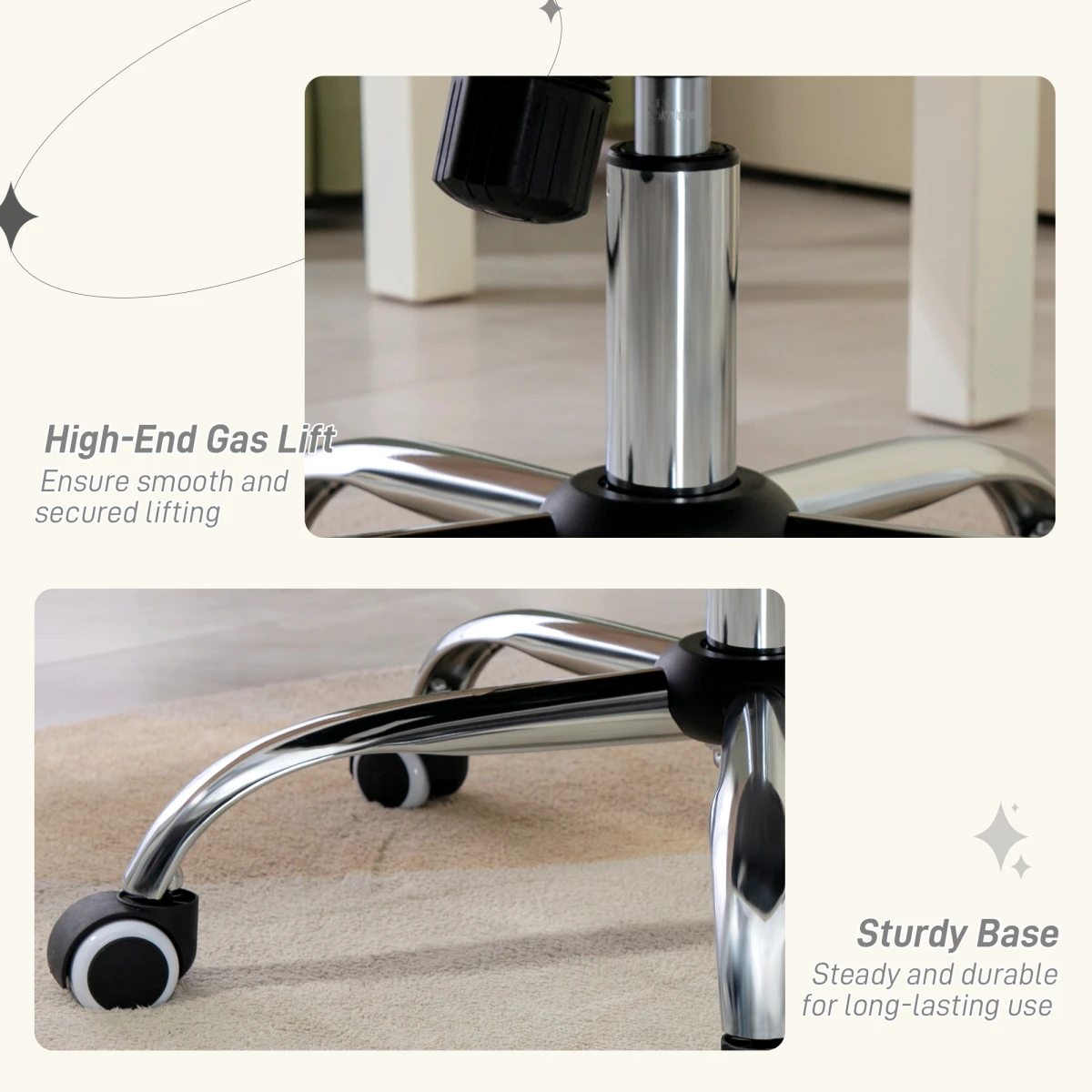 Lux Office Chair 47-57cm Diamond Cushioned Home by N/A
