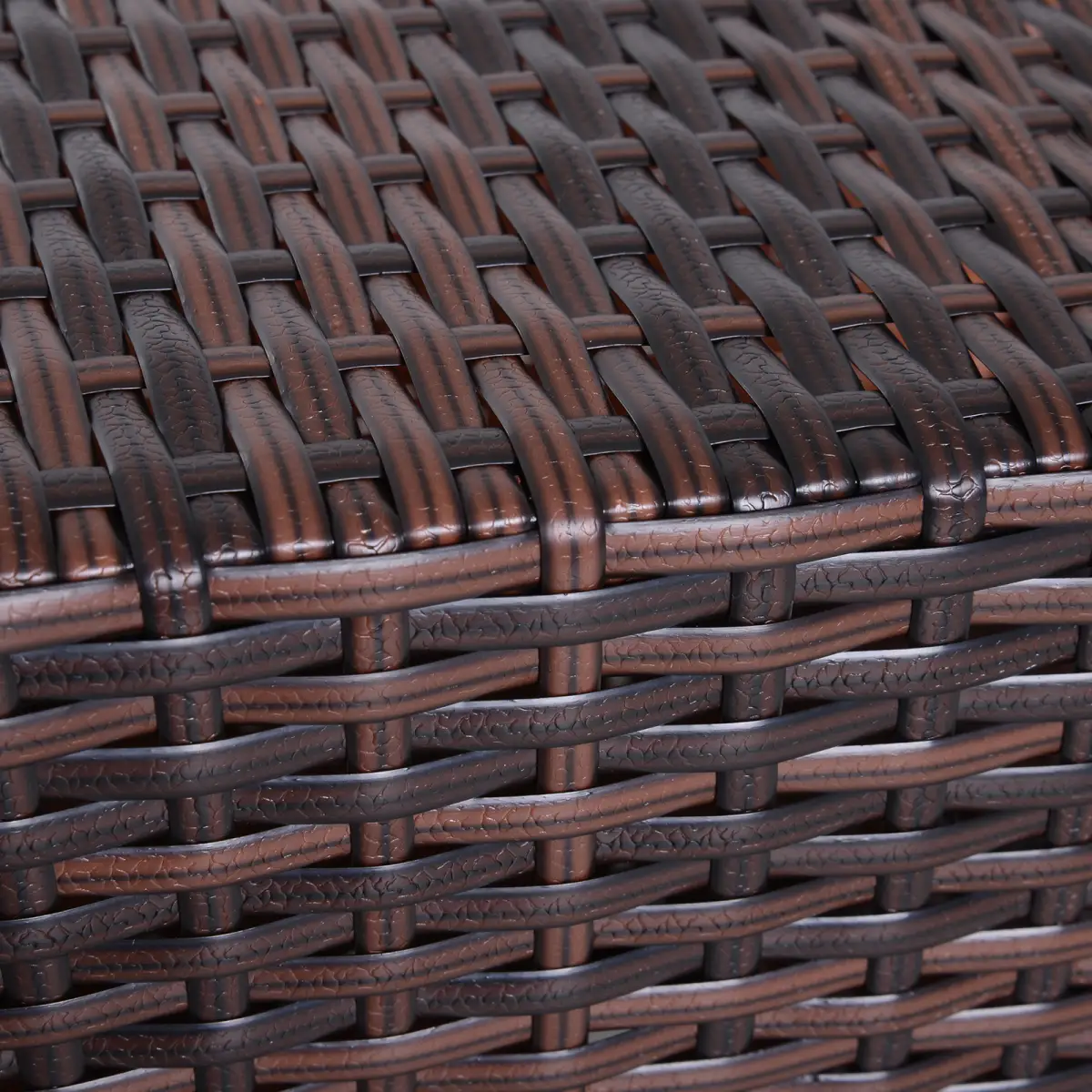 Outsunny Outsunny Rattan Wicker Tea Coffee Table w/ Umbrella Hole Storage Space Brown - Garden Table