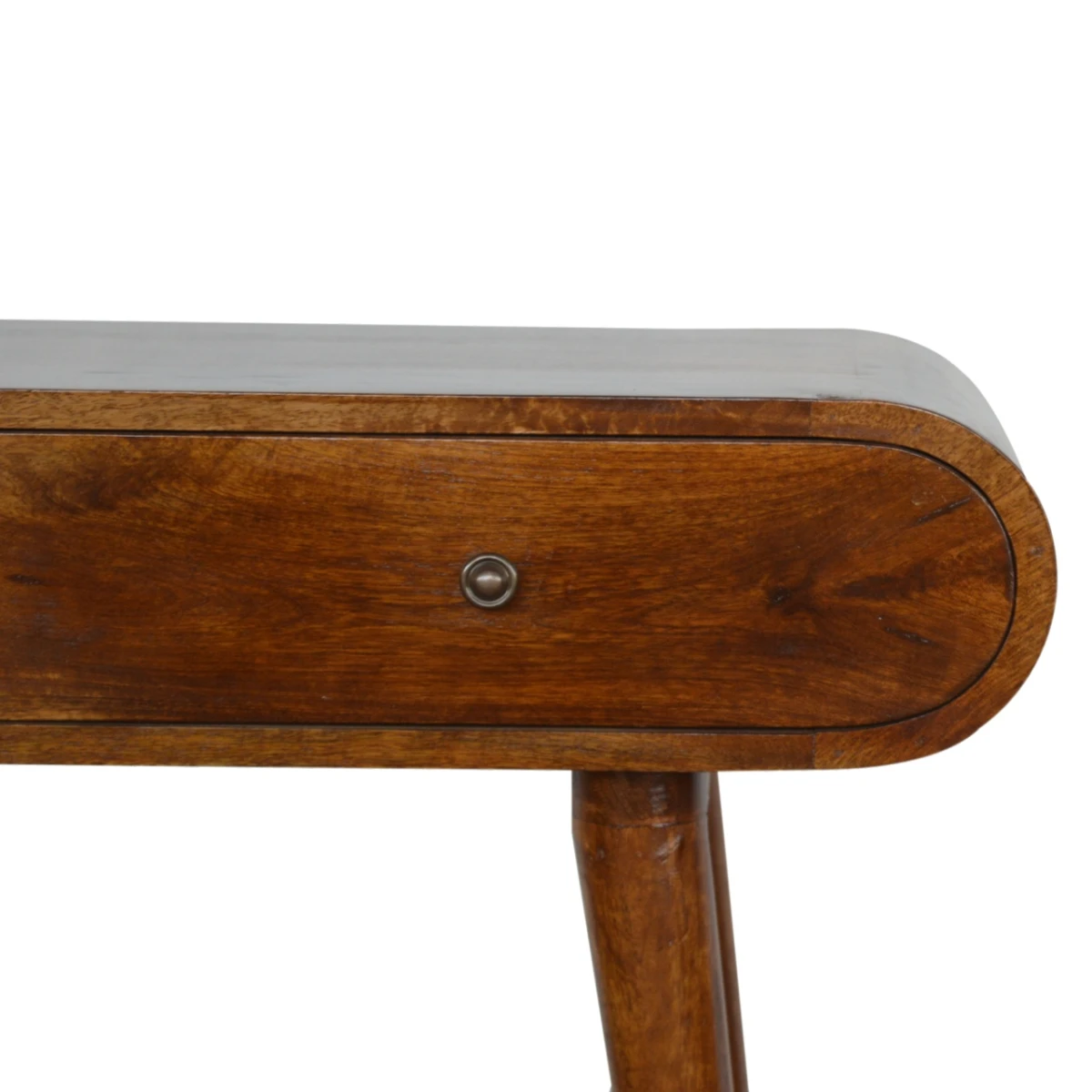 Artisan Mango Wood Compact Console Table London Chestnut Finish With 2 Drawers Nordic Legs Living Room by Artisan Furniture