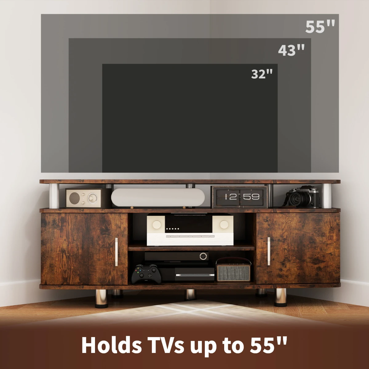 HOMCOM HOMCOM TV Unit Cabinet 120cm Length Storage Living Room - TV Unit