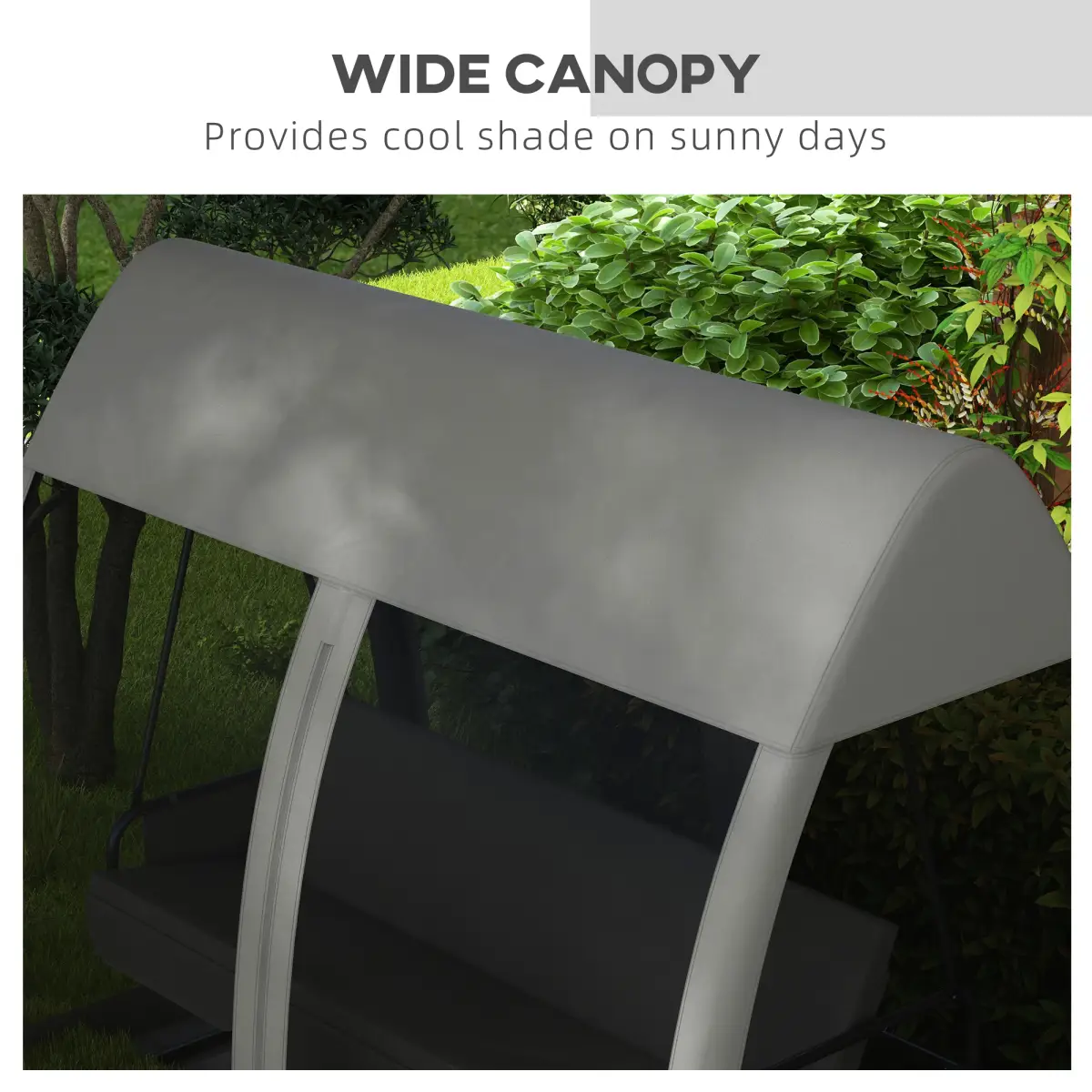 Outsunny Outsunny Garden Swing Chair Patio Hammock 3 Seater Bench Canopy Lounger Grey - Hammocks