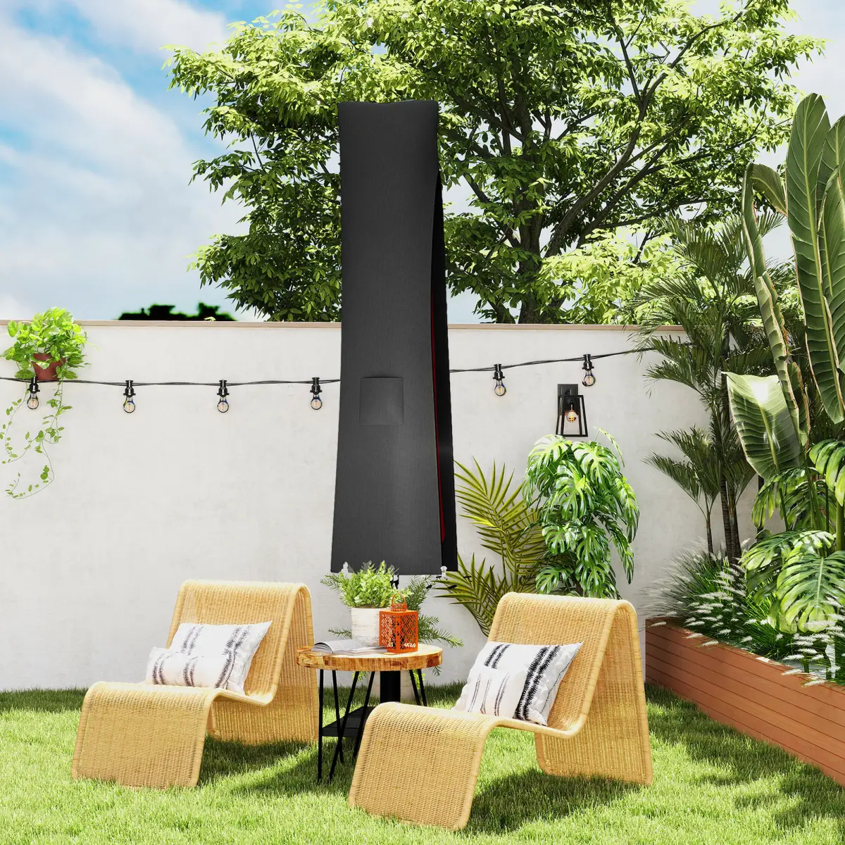 Outsunny Outsunny Parasol Umbrella Cover, Outdoor Protector for Garden, Grey - Parasol