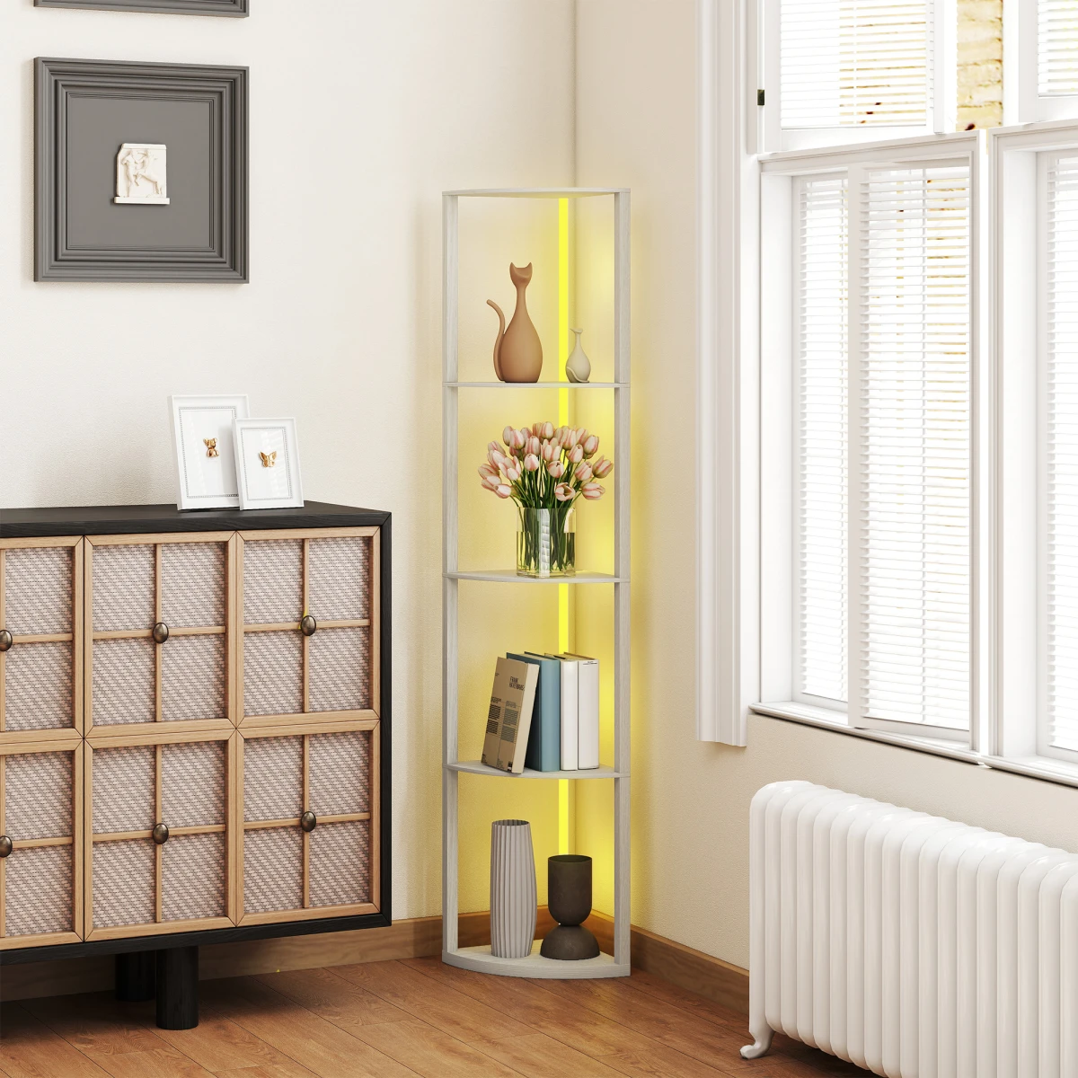 Premium Floor Lamp Tall Narrow RGB FiveTier Home by N/A