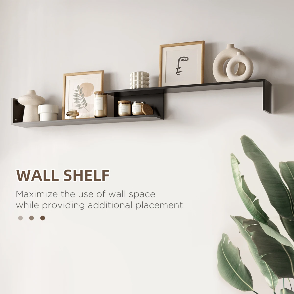 HOMCOM TV Cabinet Open Shelves Concealed Storage Living Room by Homcom