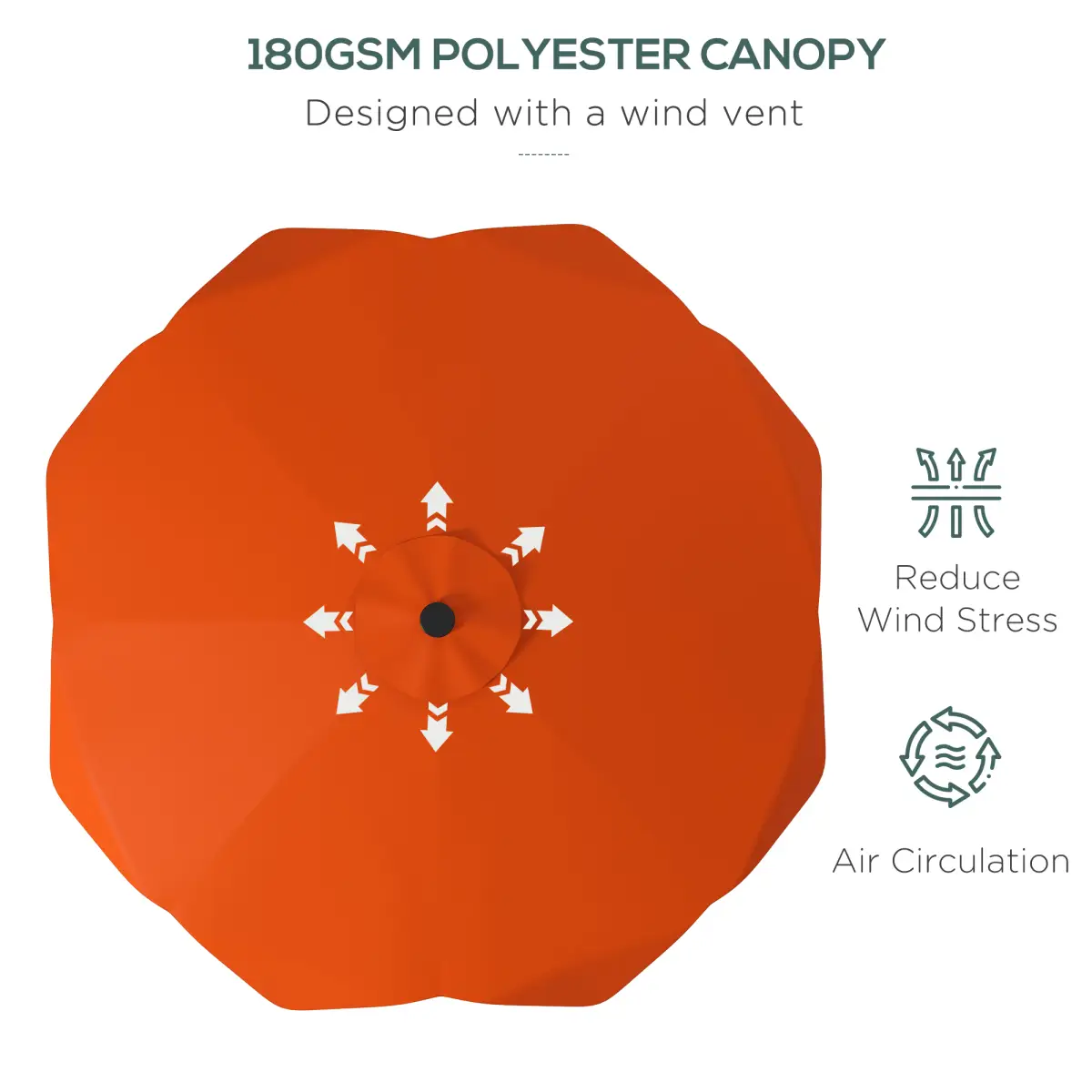 Outsunny Outsunny Garden Parasol Umbrella with LED Lights and Tilt, Table Umbrella - Parasol