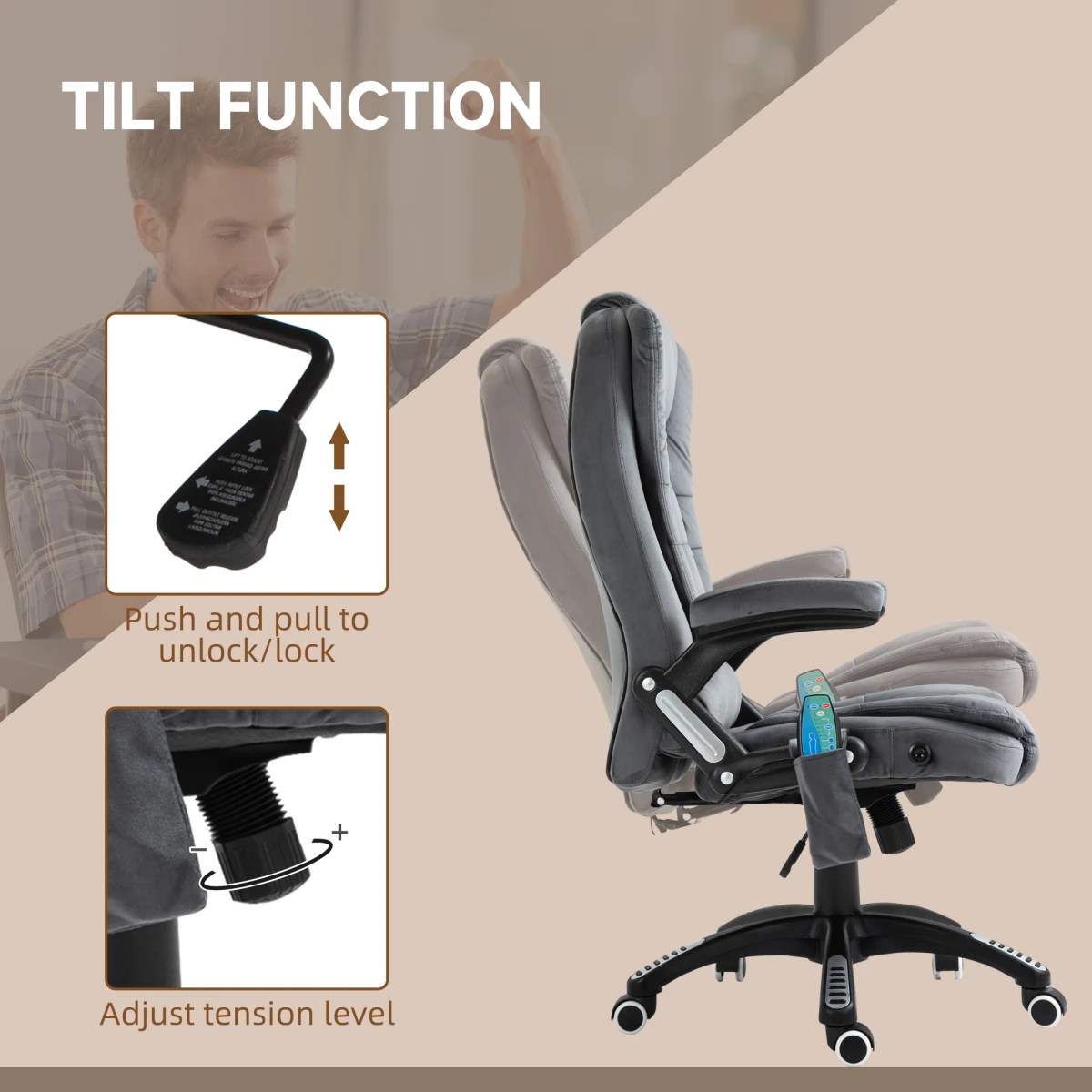 Premium Executive Massage Recliner Chair Full Size Six Point Heating Headrest Office Use by Unbranded