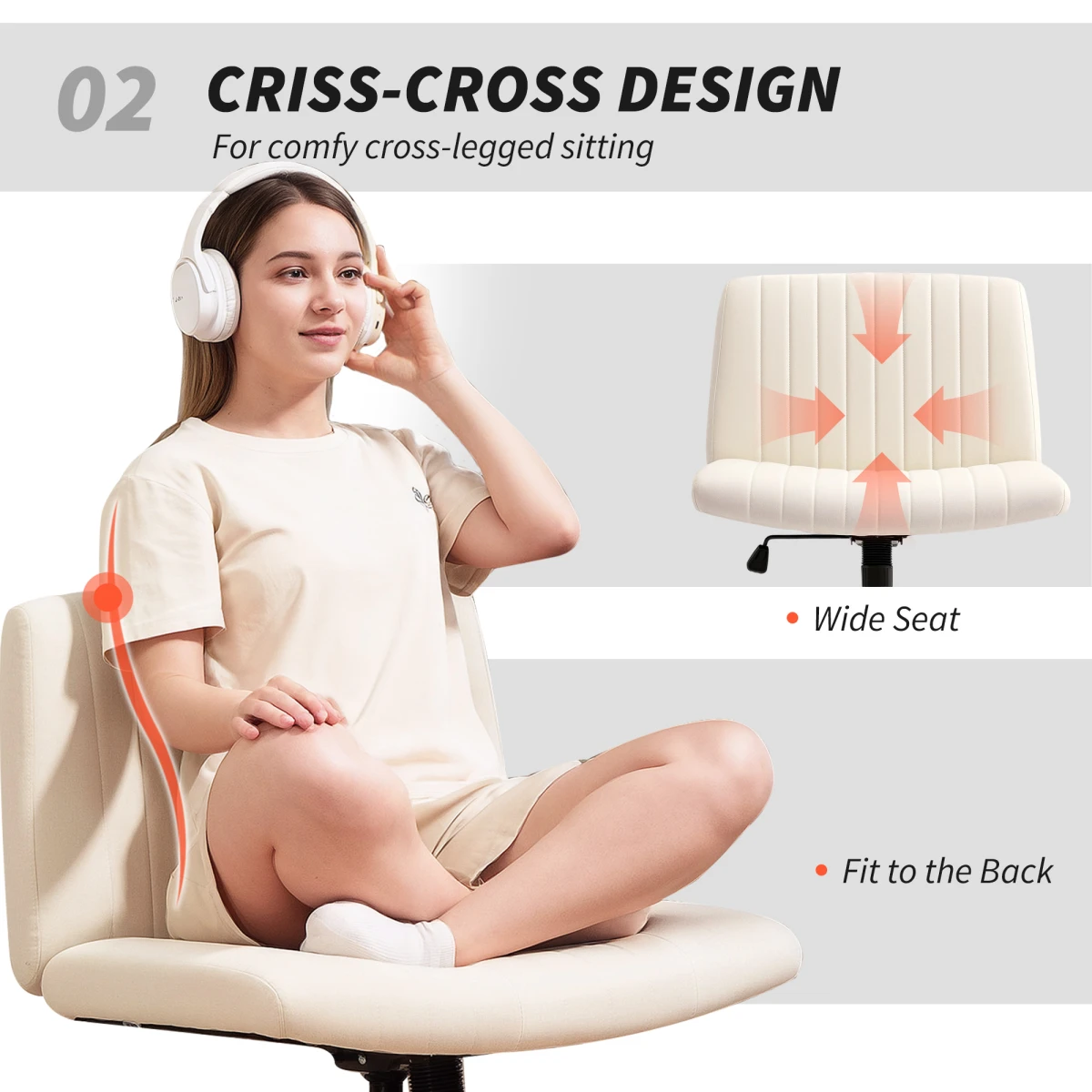 Premium Office Chair 61cm Breathable Tilt For Home by N/A