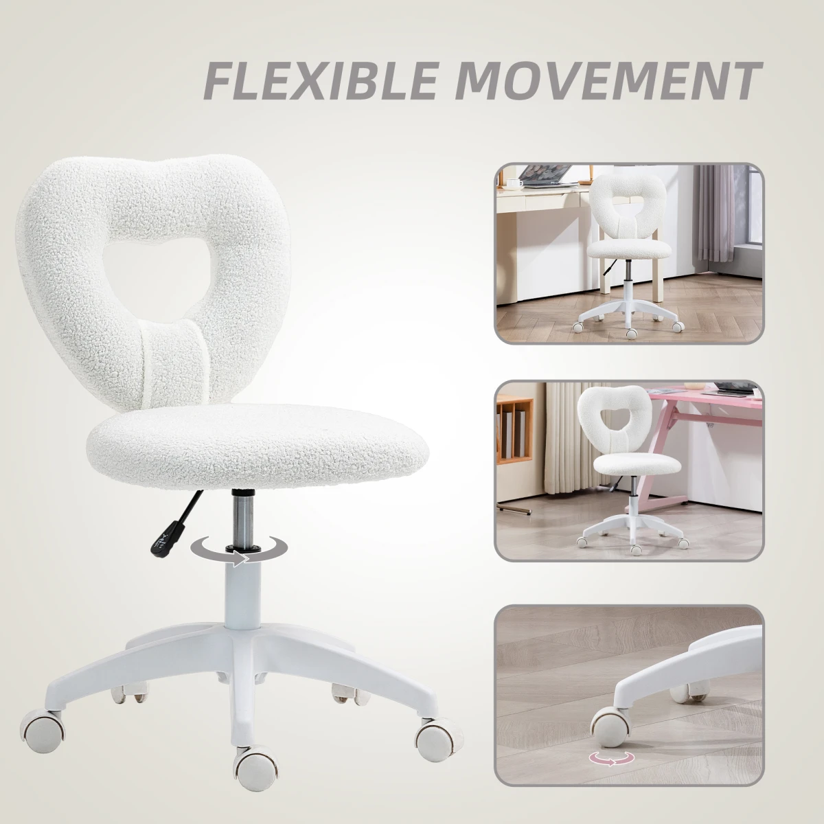 Premium Velvet Massage Office Chair 54cm Seat Width 46 To 54cm Height Lumbar Support For Home Office by N/A