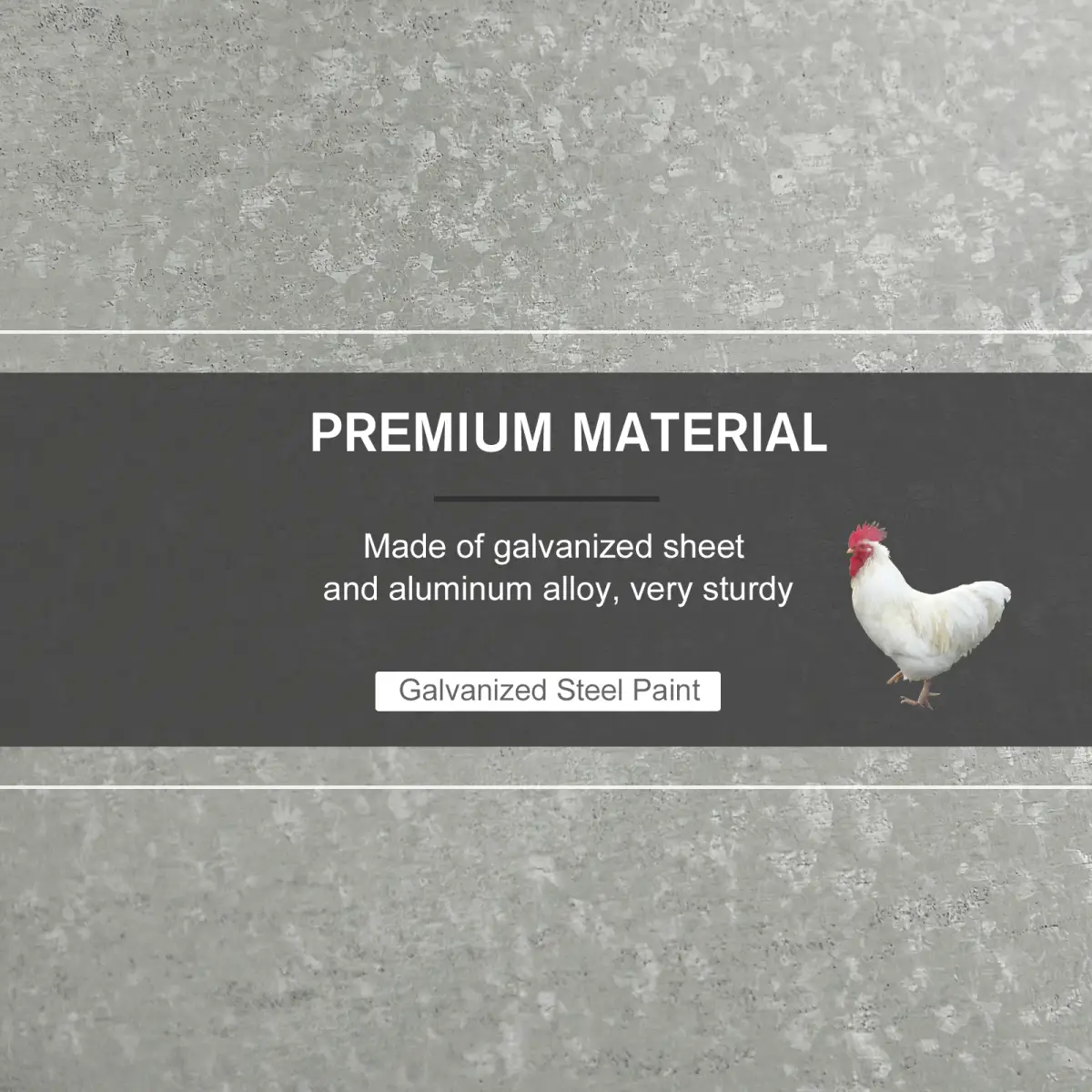 Pawhut Automatic Chicken Feeder Galvanized Steel Poultry Feeders, 11.5kg of Feeds - Chicken Coop